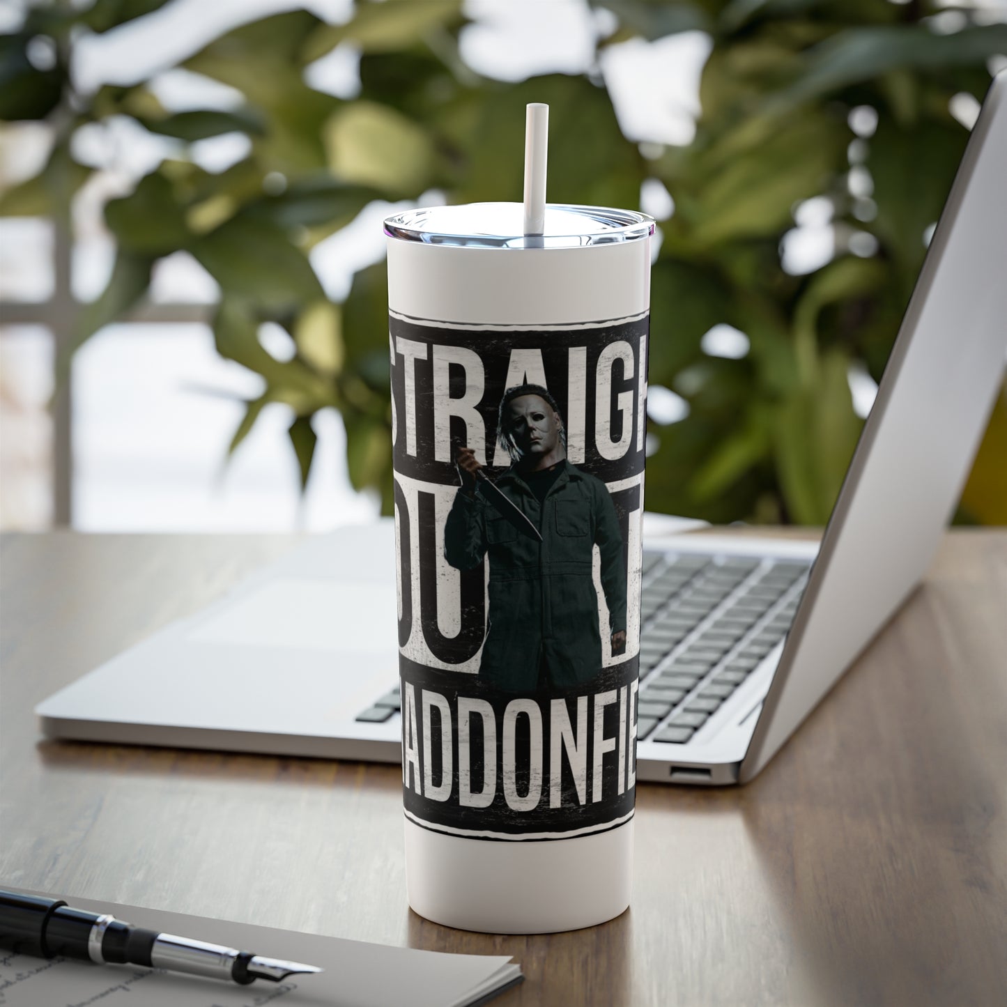Skinny Steel Tumbler with Straw, 20oz
