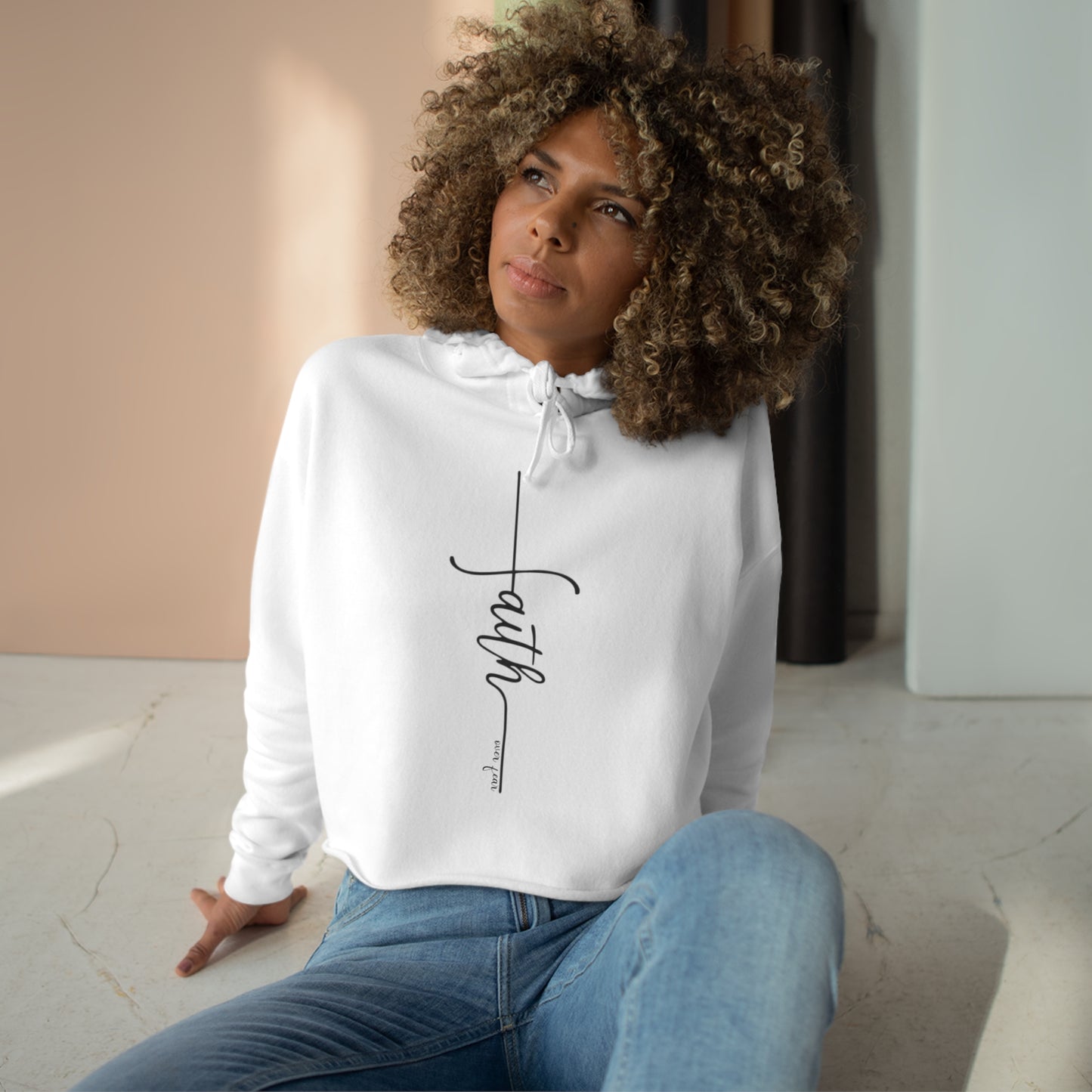 Faith over fear Crop Hoodie