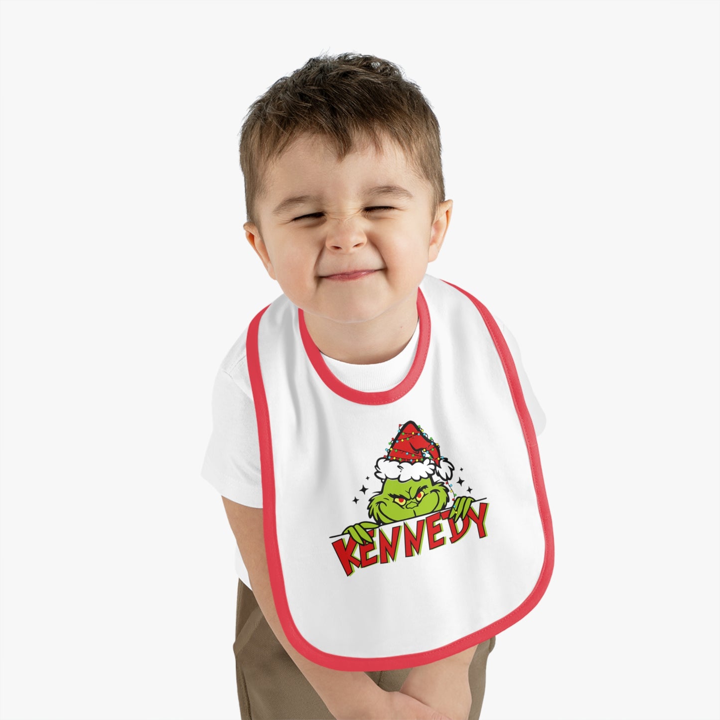 Baby Contrast Trim Jersey Bib