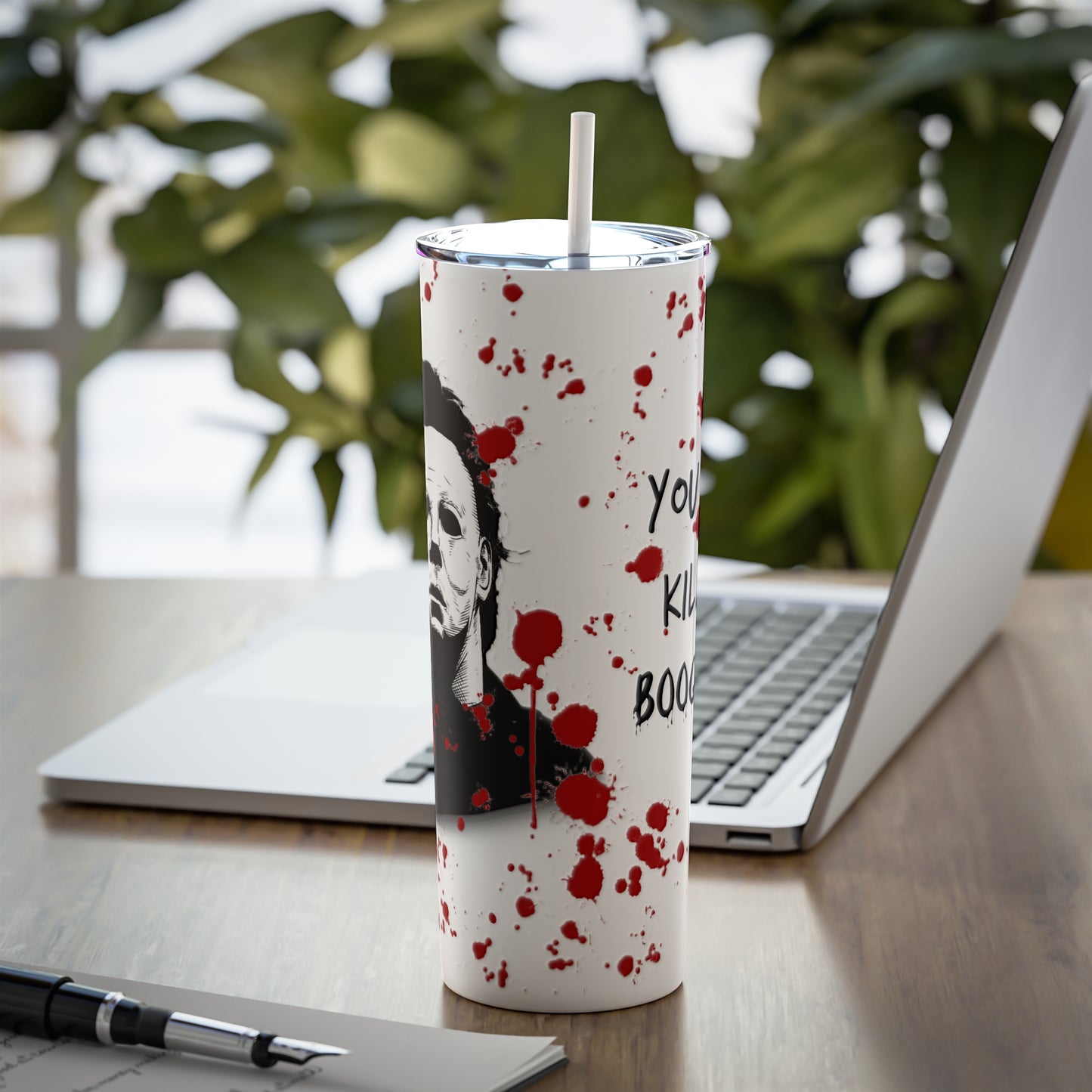 Skinny Steel Tumbler with Straw, 20oz