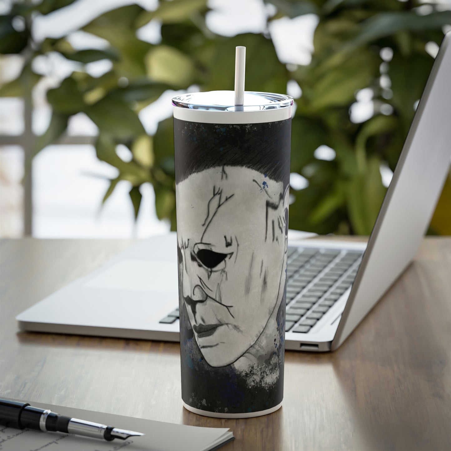 Skinny Steel Tumbler with Straw, 20oz