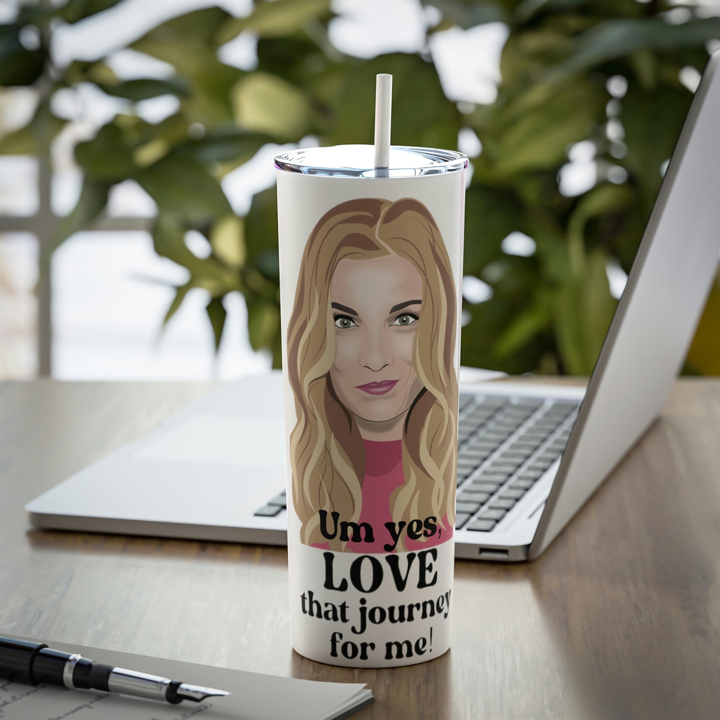 Skinny Steel Tumbler with Straw, 20oz
