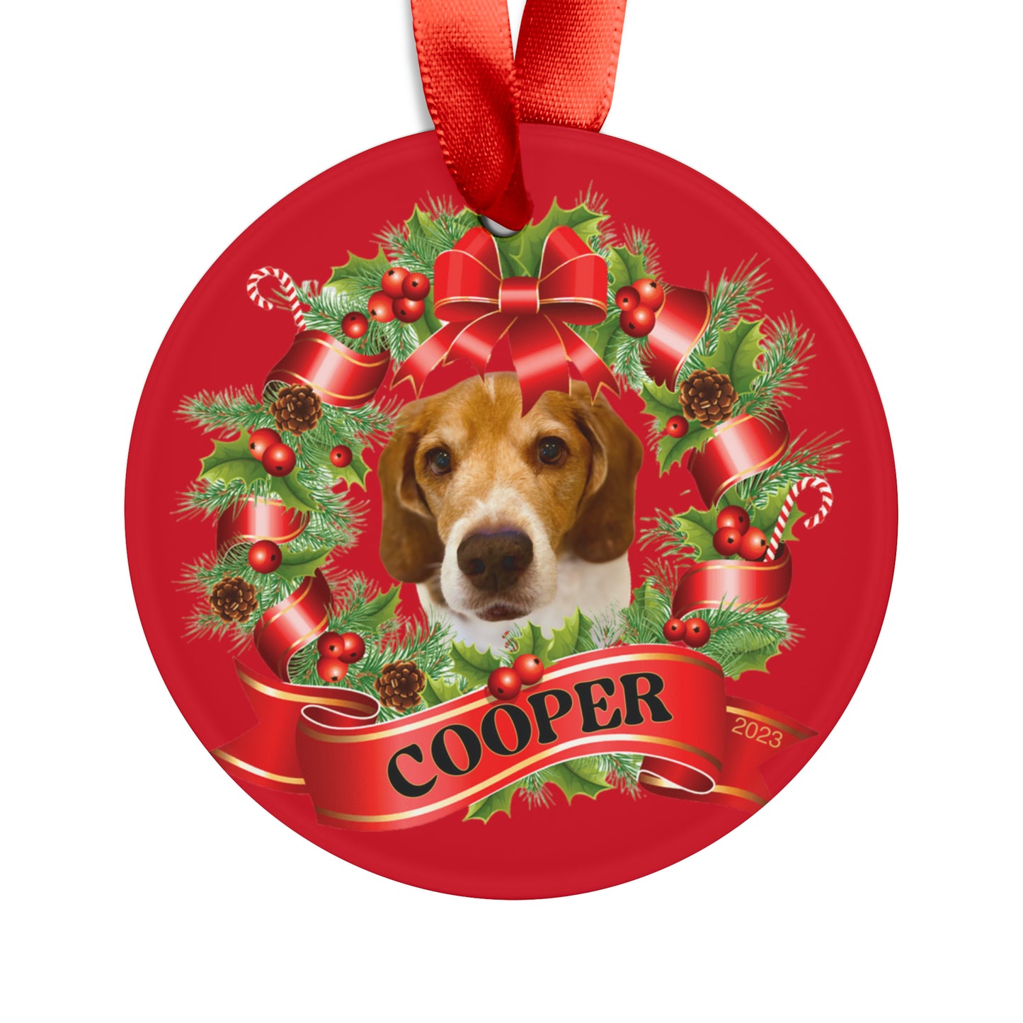 Acrylic Ornament with Ribbon