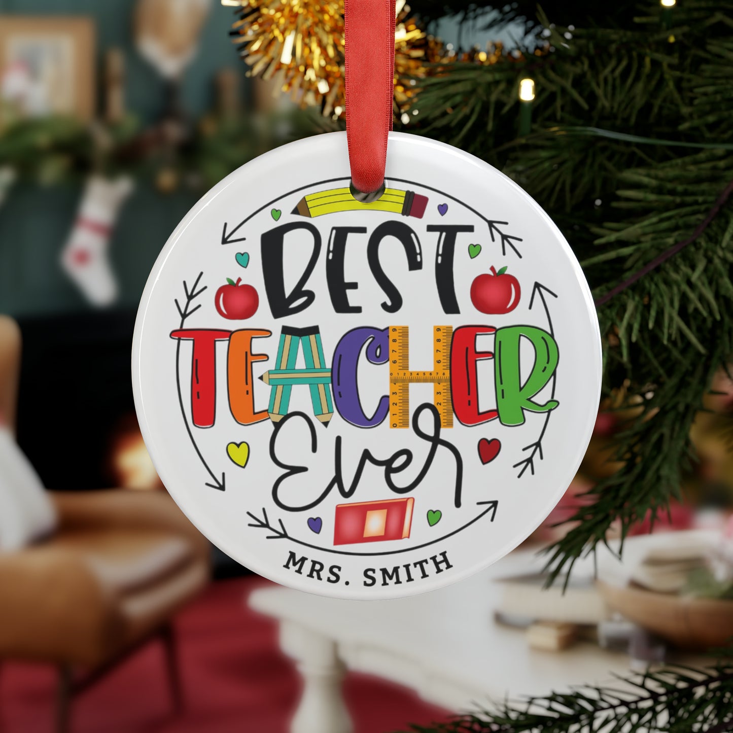 Acrylic Ornament with Ribbon