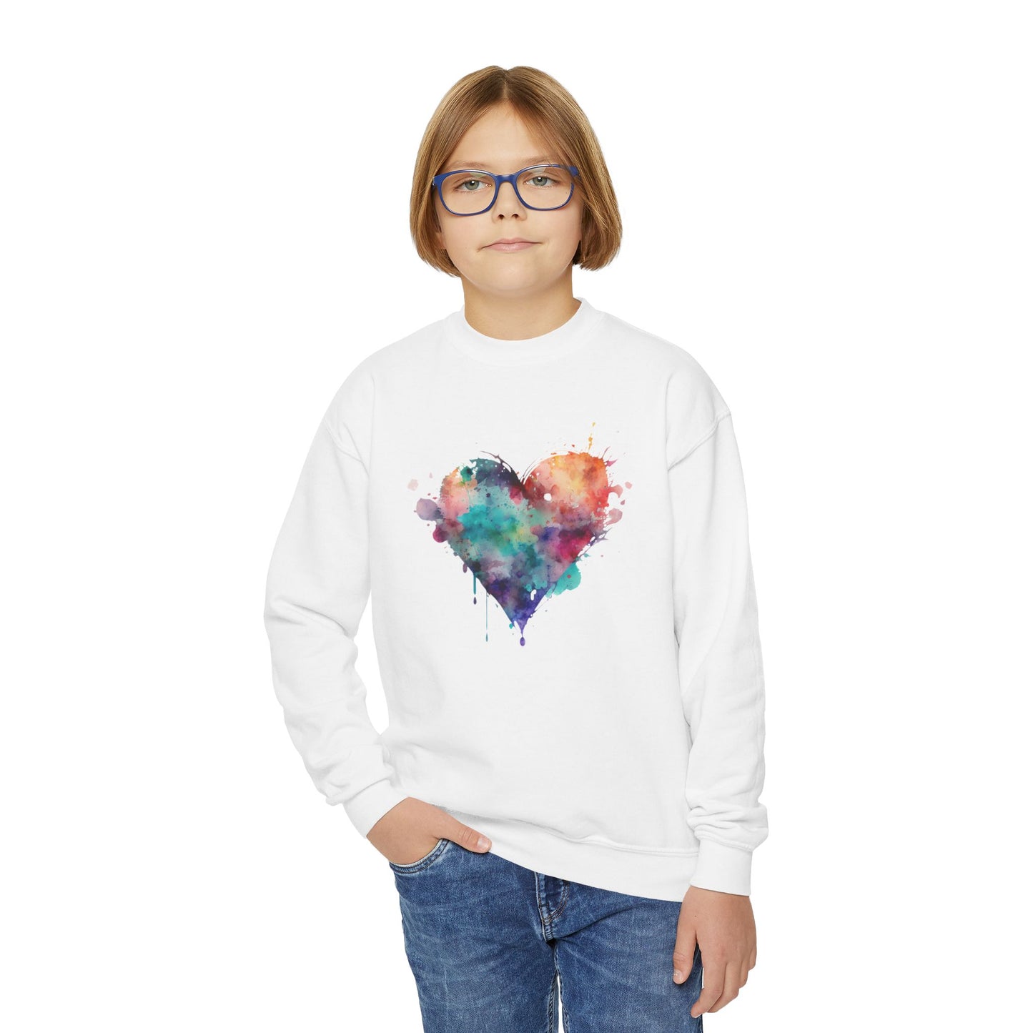Splattered heart Youth Crewneck Sweatshirt