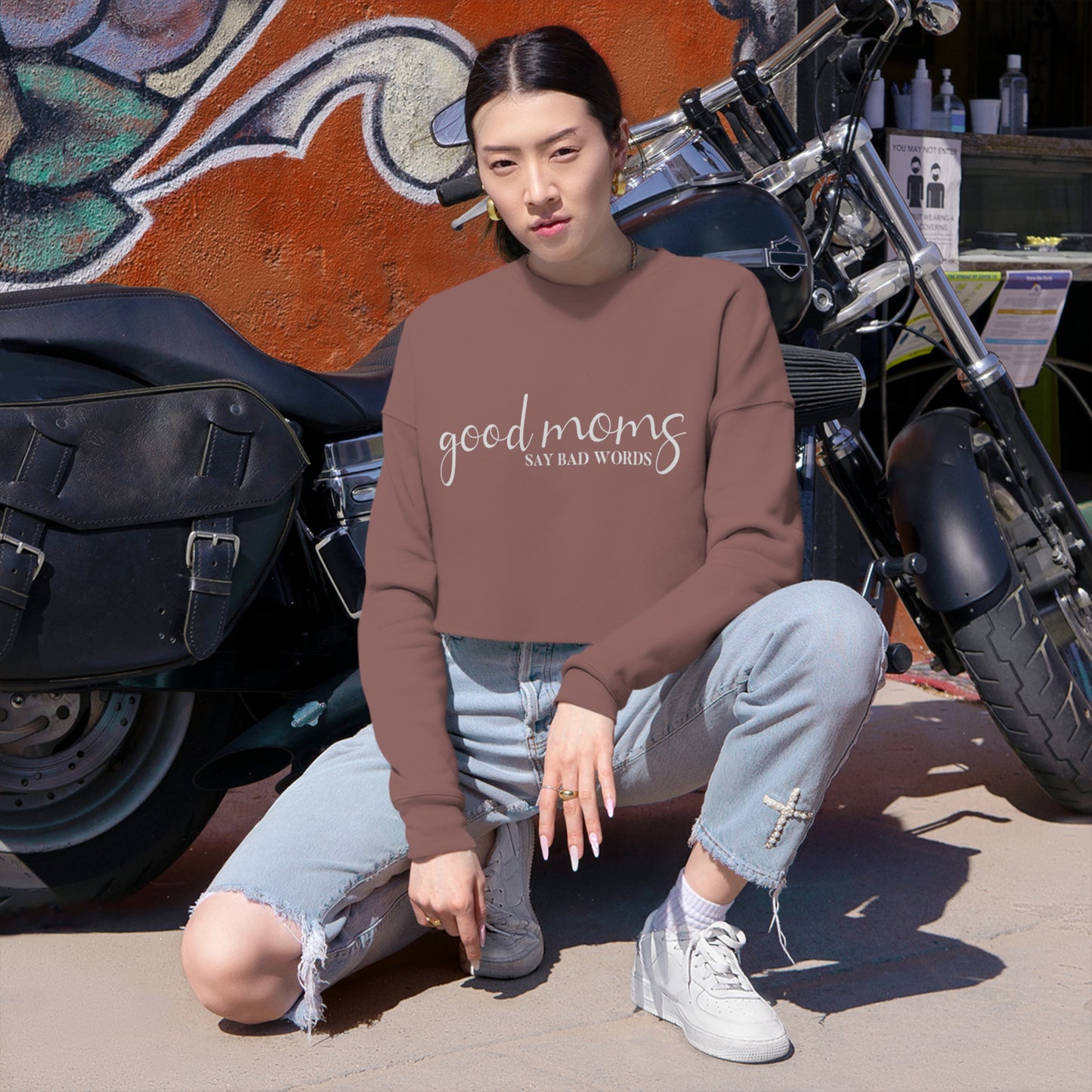 Good moms cropped sweatshirt