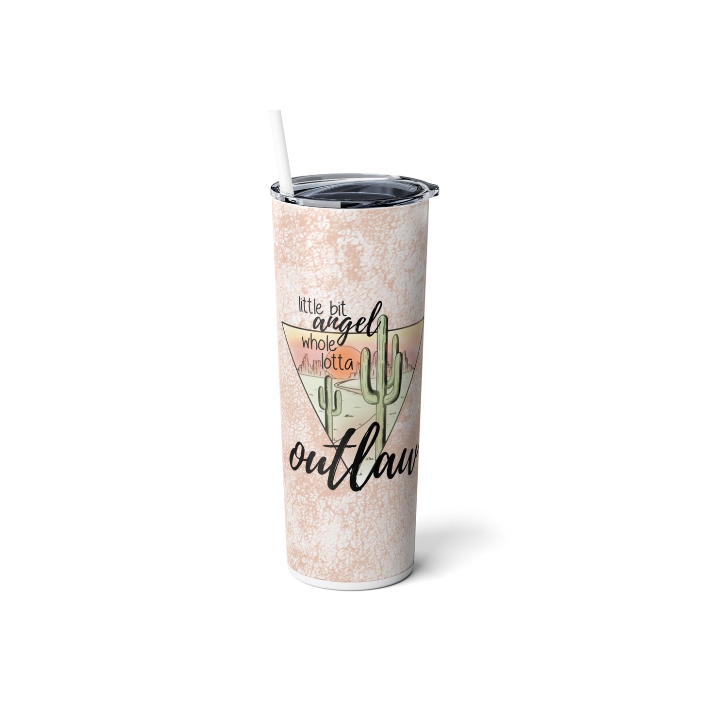 Skinny Steel Tumbler with Straw, 20oz