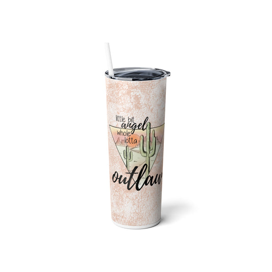 Skinny Steel Tumbler with Straw, 20oz