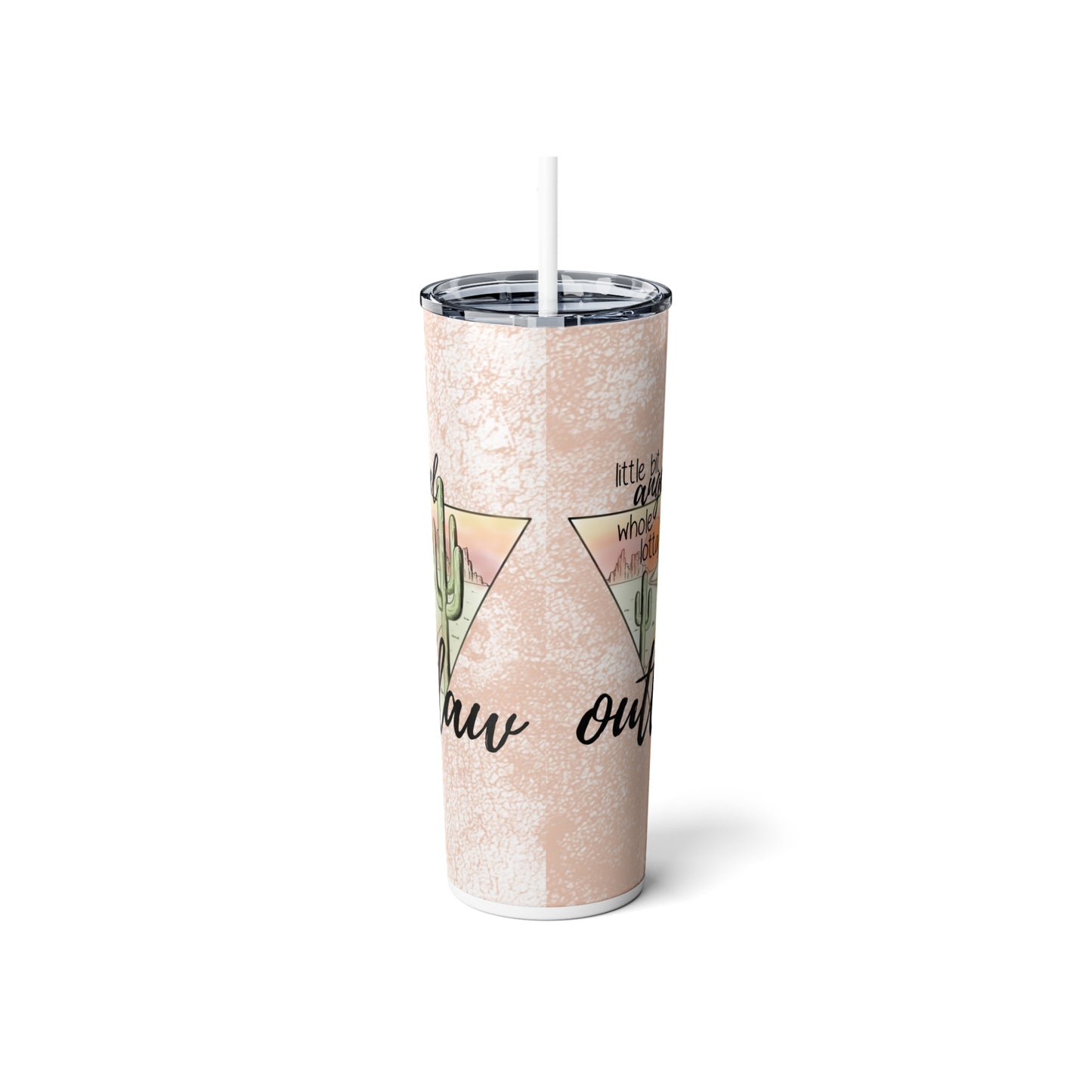 Skinny Steel Tumbler with Straw, 20oz