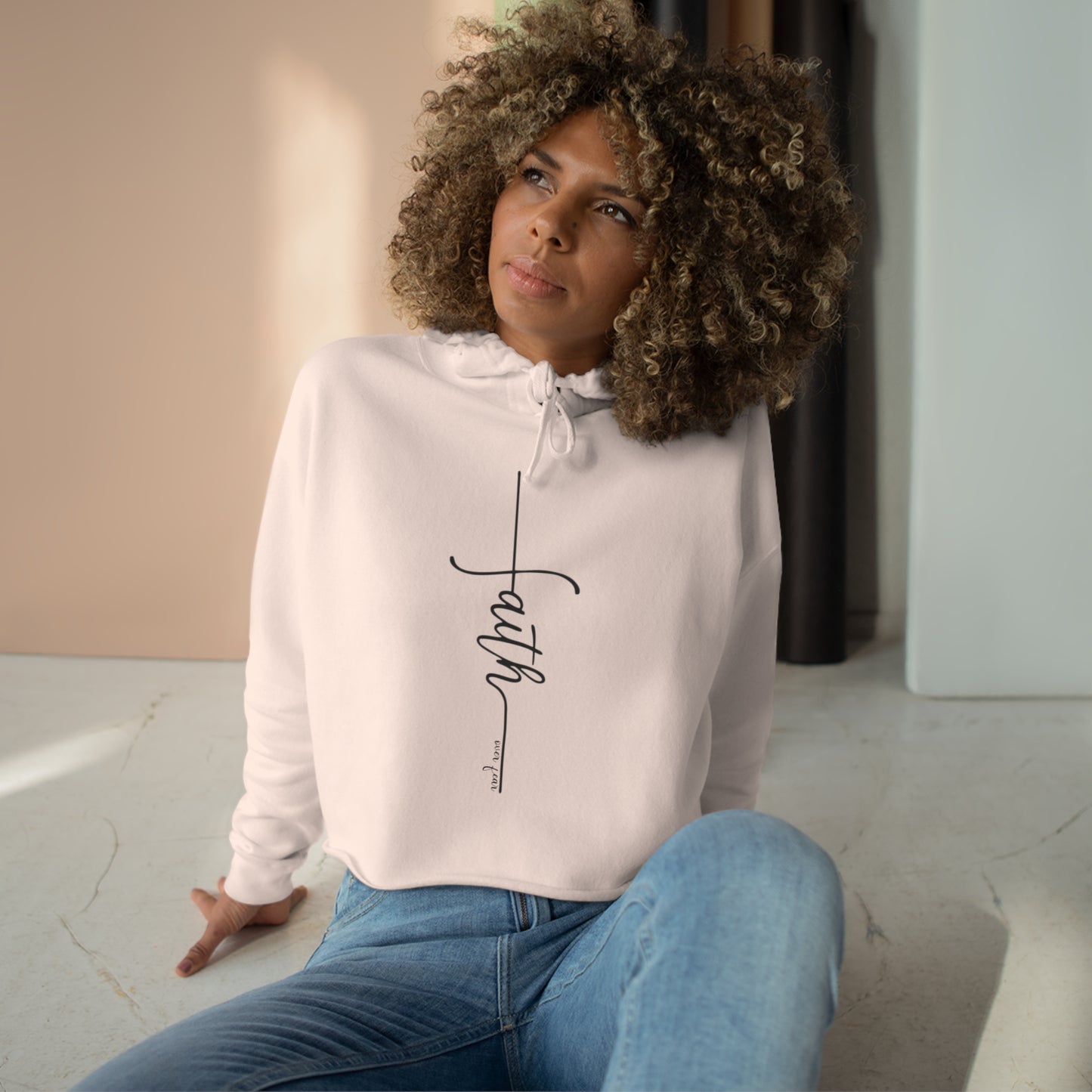 Faith over fear Crop Hoodie