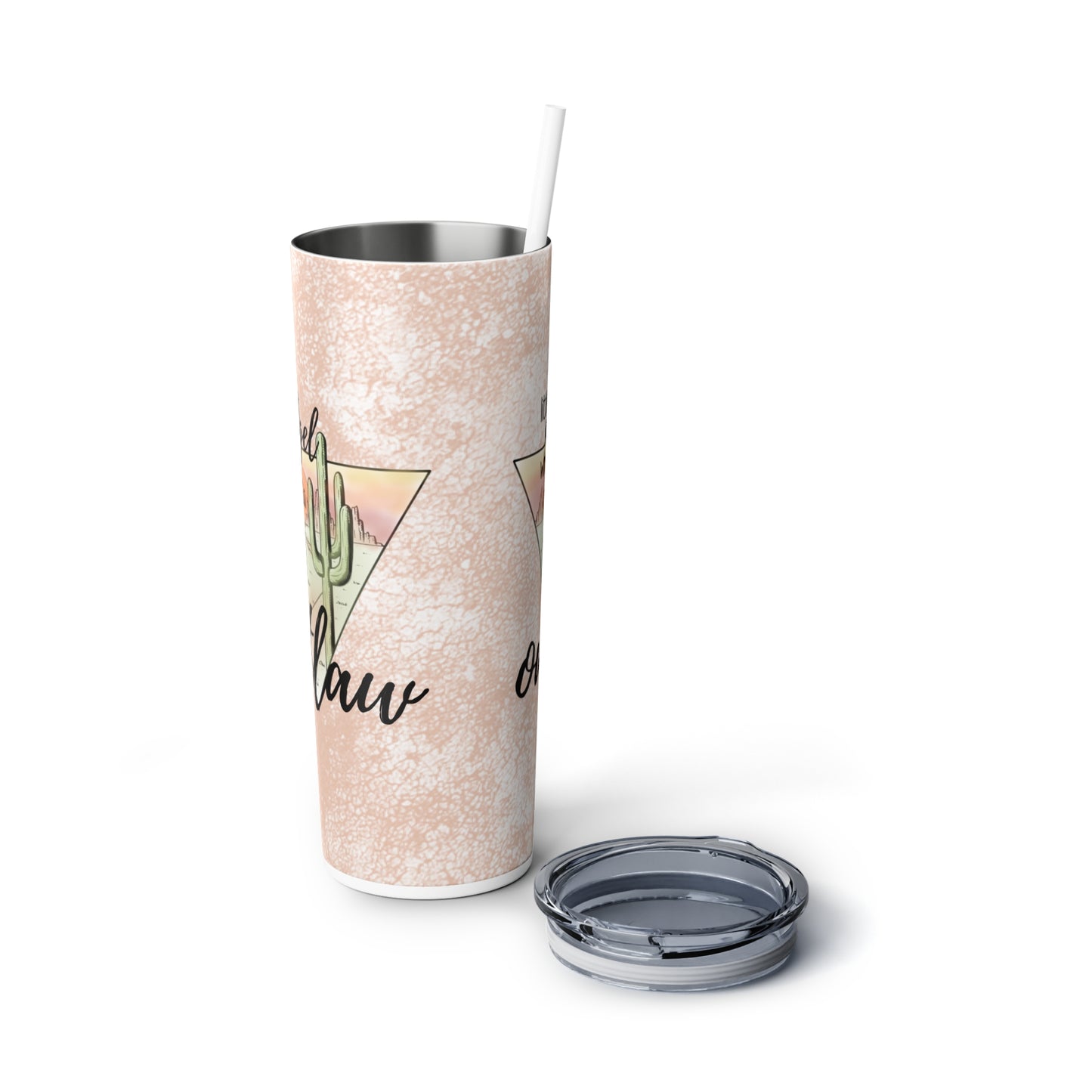 Skinny Steel Tumbler with Straw, 20oz
