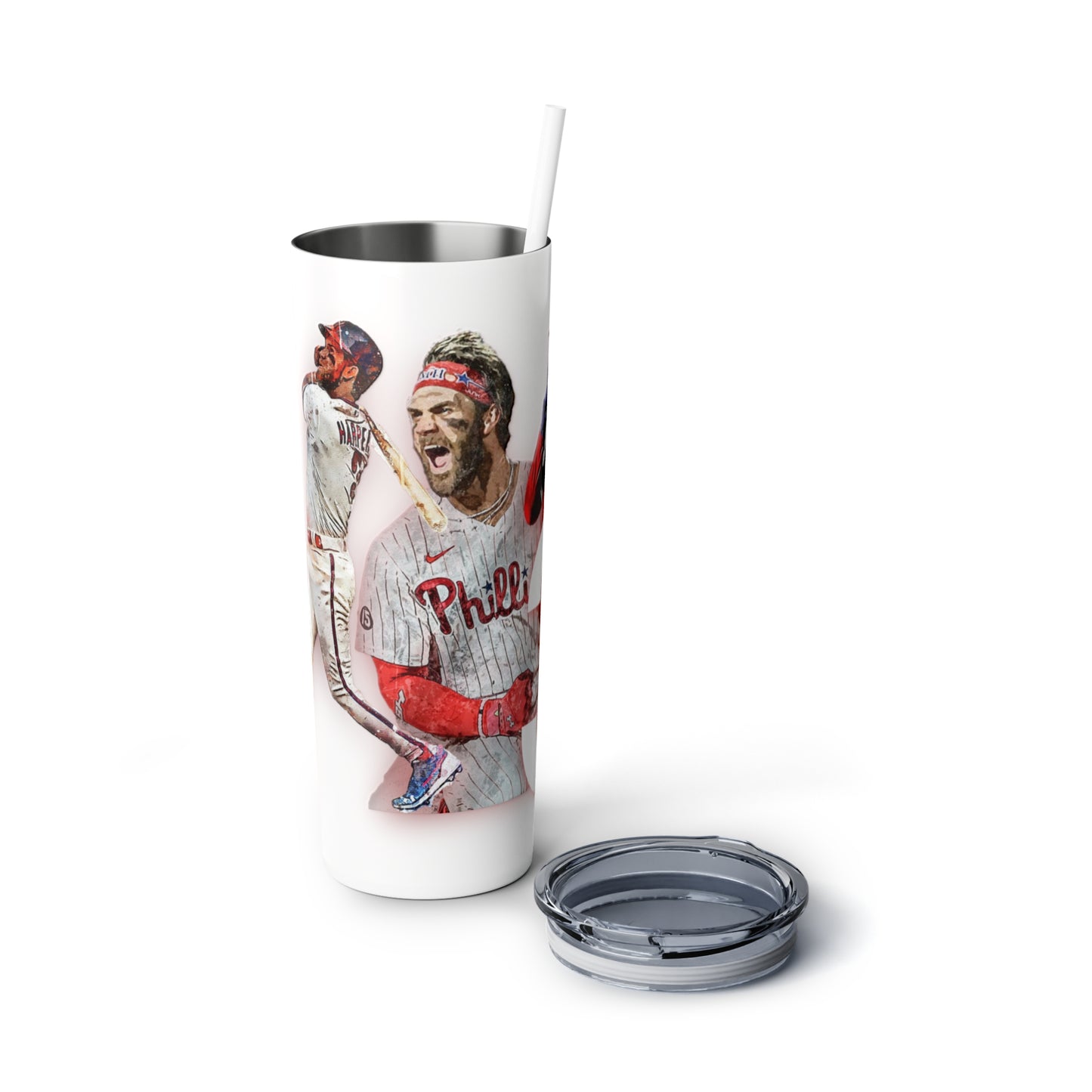 Skinny Steel Tumbler with Straw, 20oz