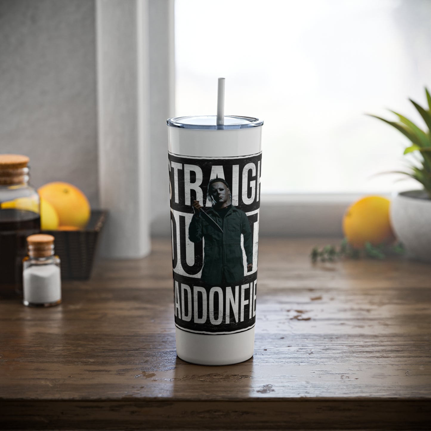 Skinny Steel Tumbler with Straw, 20oz
