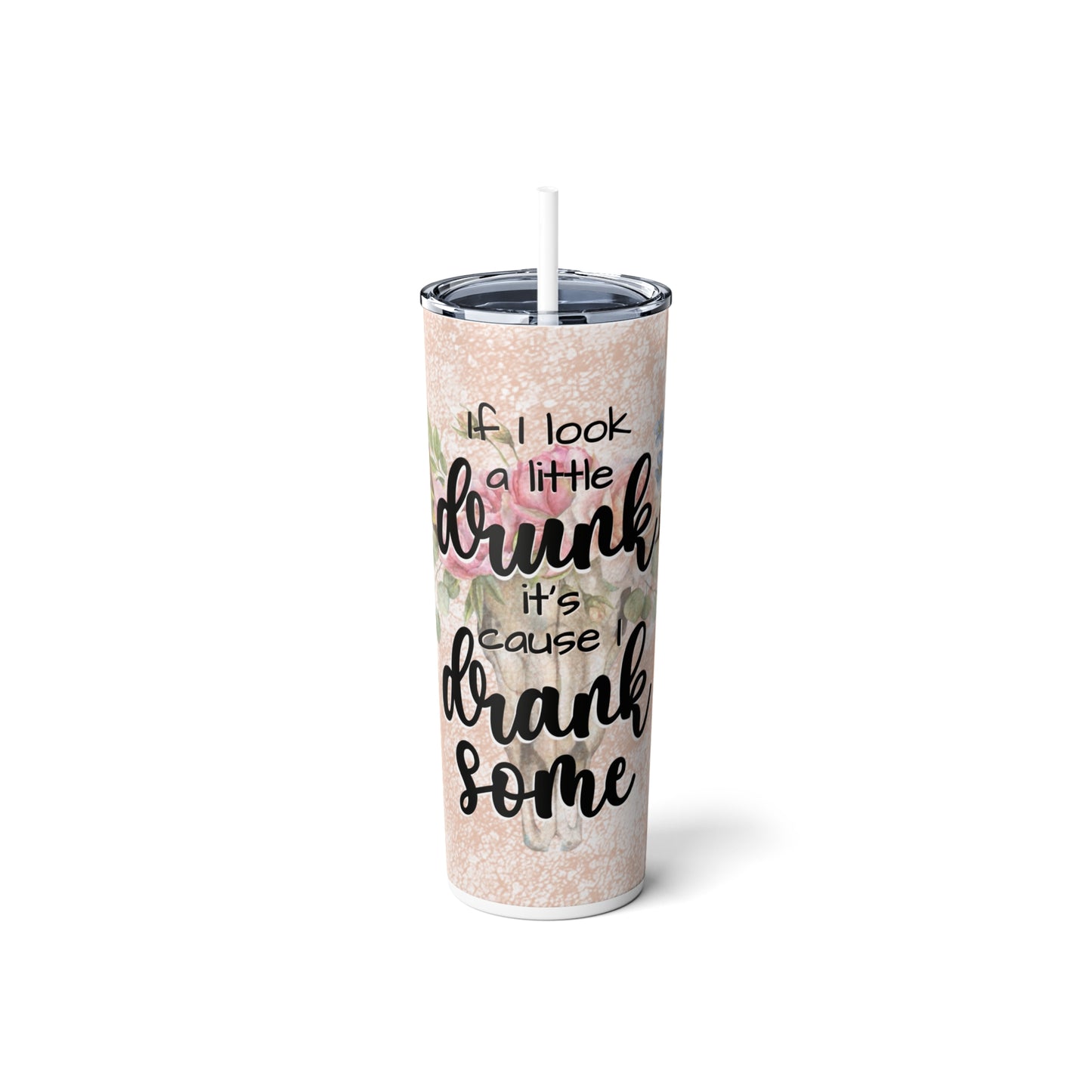Skinny Steel Tumbler with Straw, 20oz