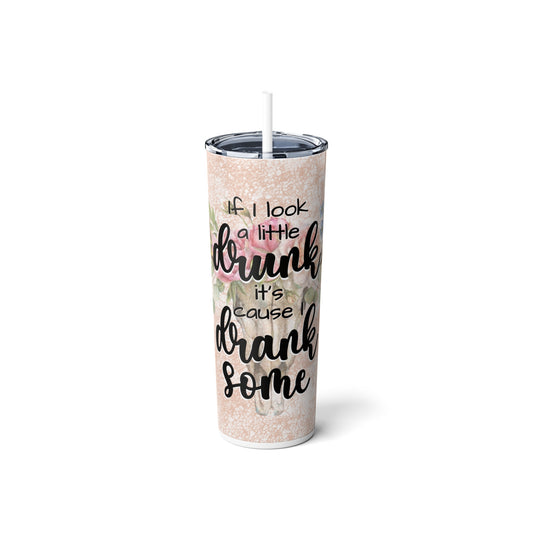 Skinny Steel Tumbler with Straw, 20oz