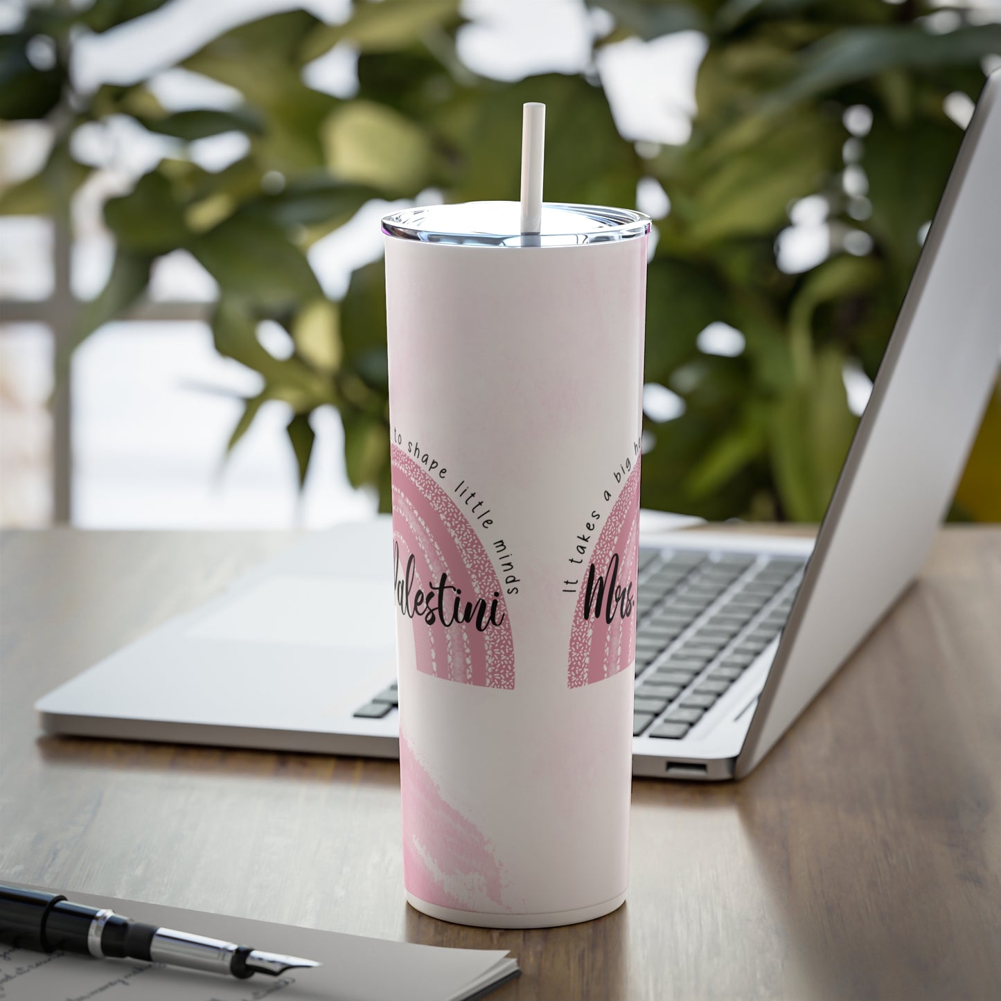 Skinny Steel Tumbler with Straw, 20oz