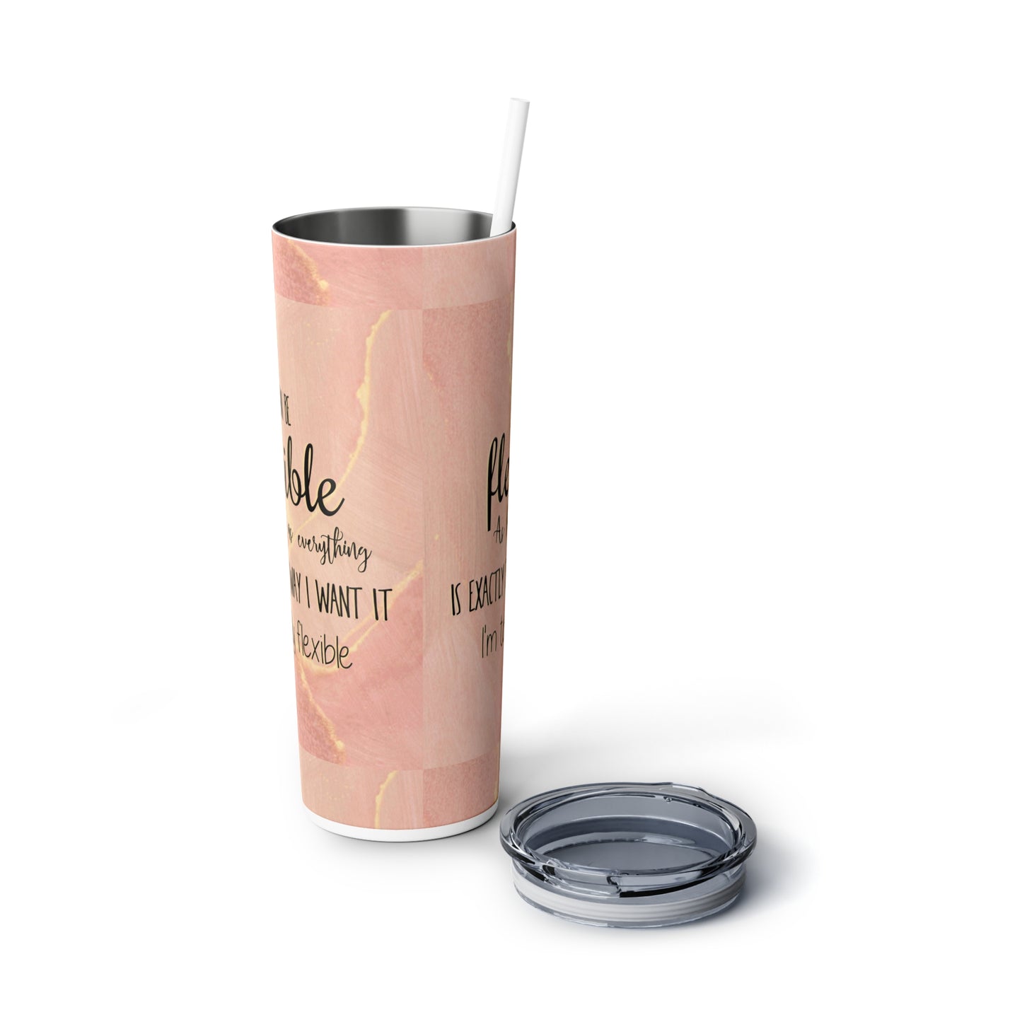 Skinny Steel Tumbler with Straw, 20oz