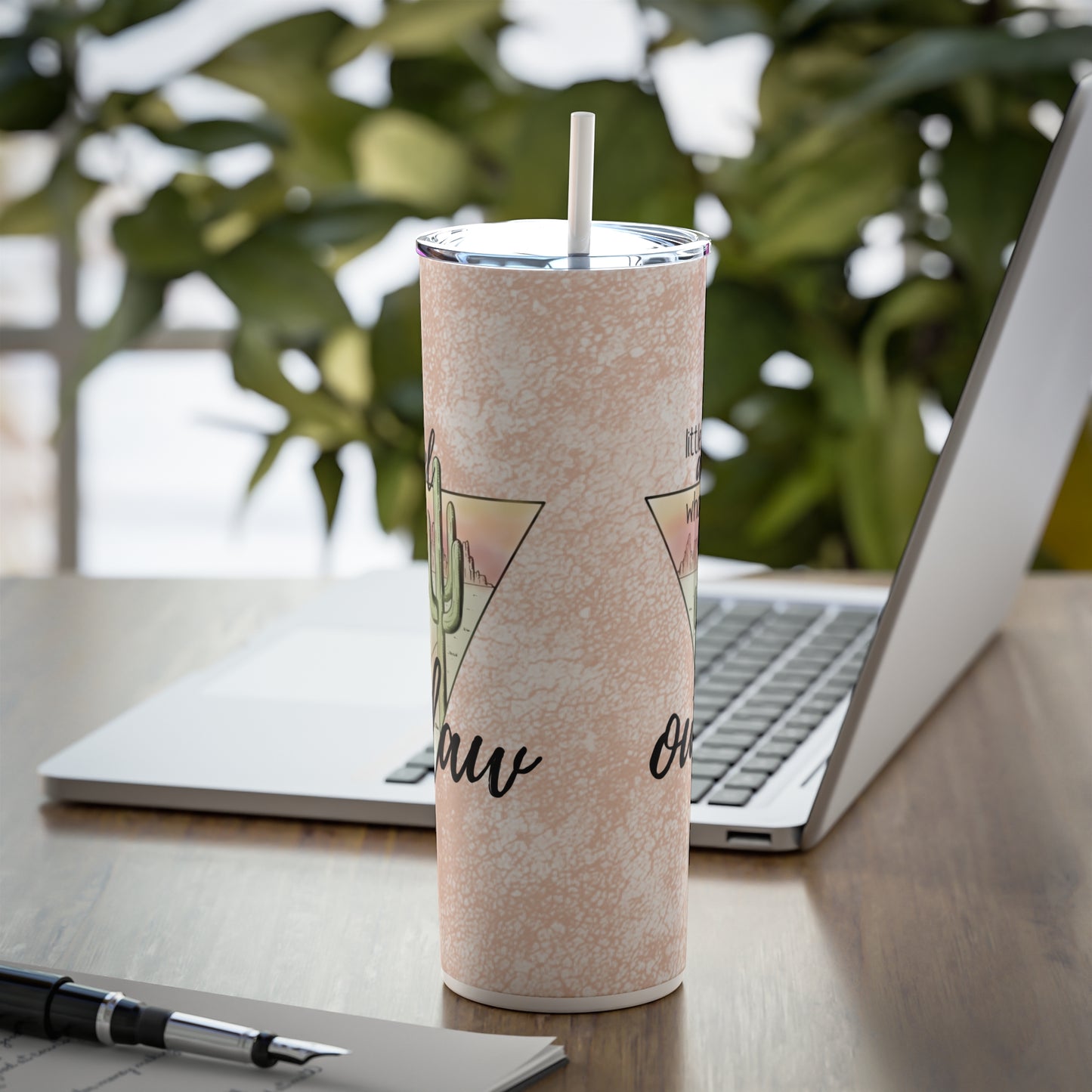 Skinny Steel Tumbler with Straw, 20oz