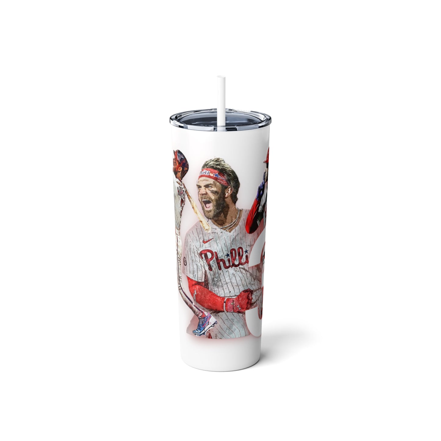Skinny Steel Tumbler with Straw, 20oz