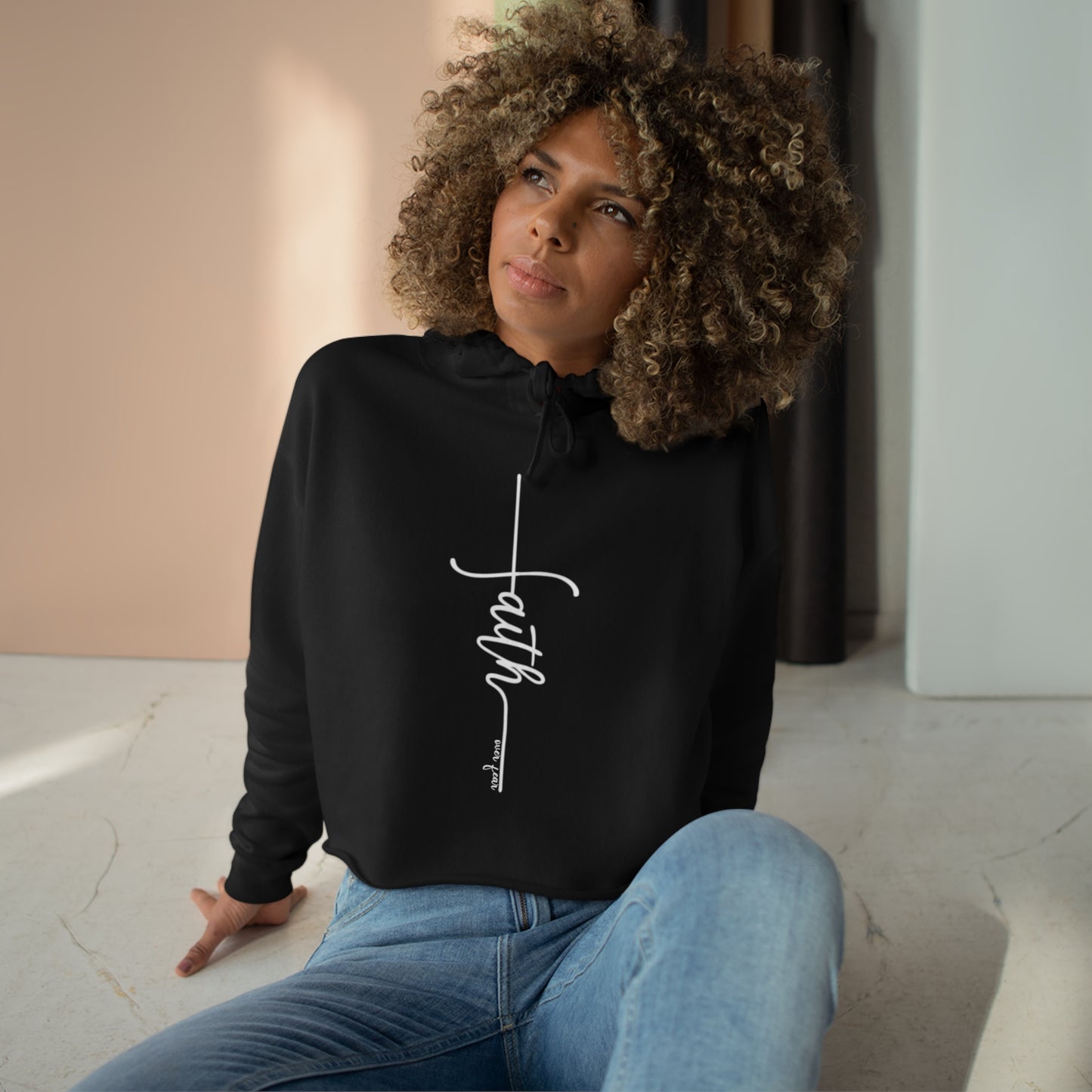 Faith over fear Crop Hoodie