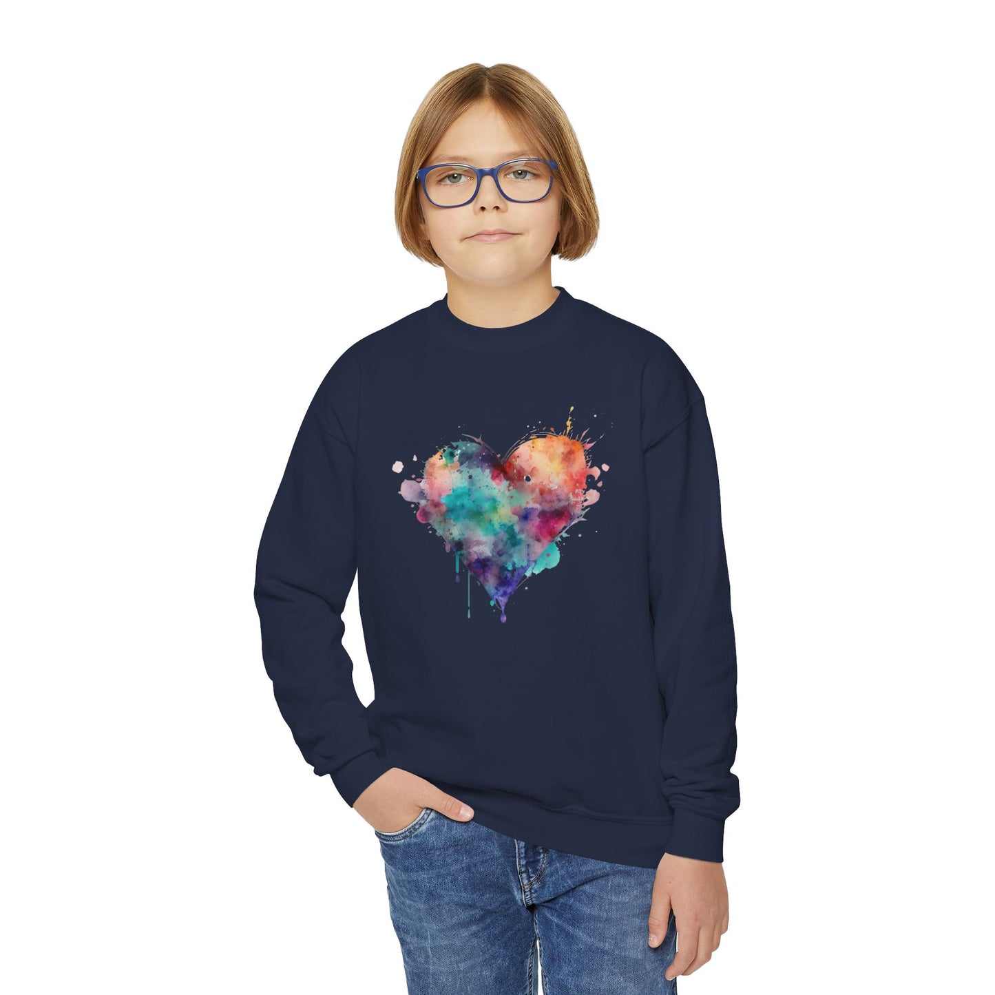 Splattered heart Youth Crewneck Sweatshirt