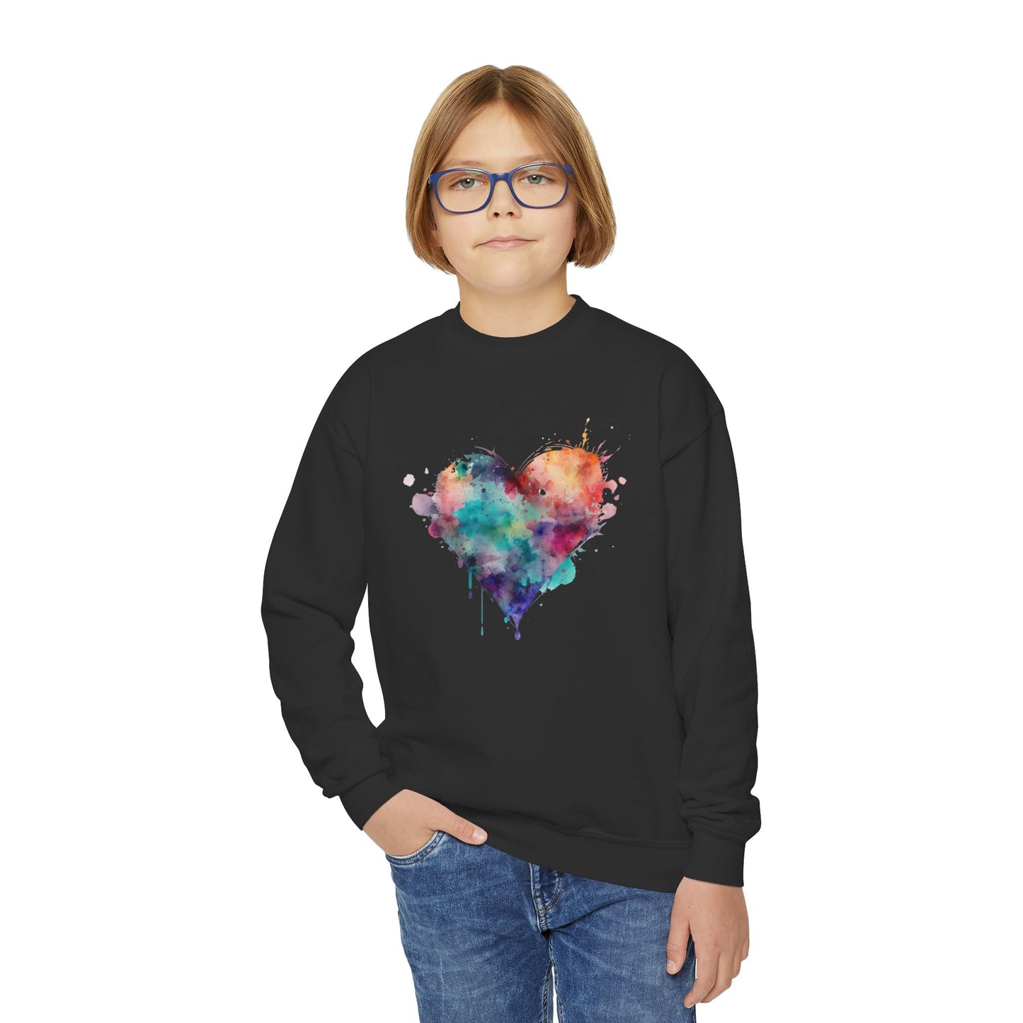 Splattered heart Youth Crewneck Sweatshirt