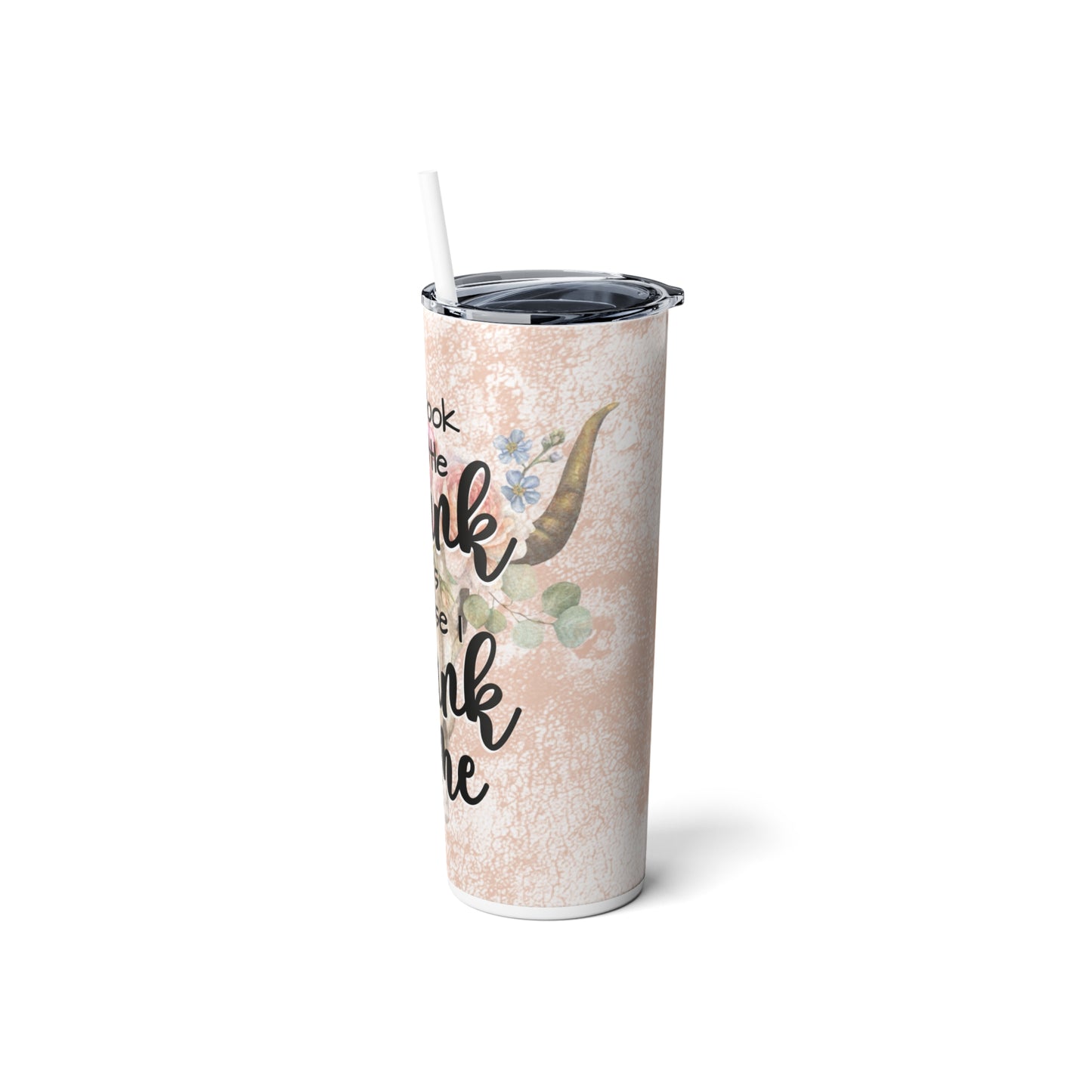 Skinny Steel Tumbler with Straw, 20oz