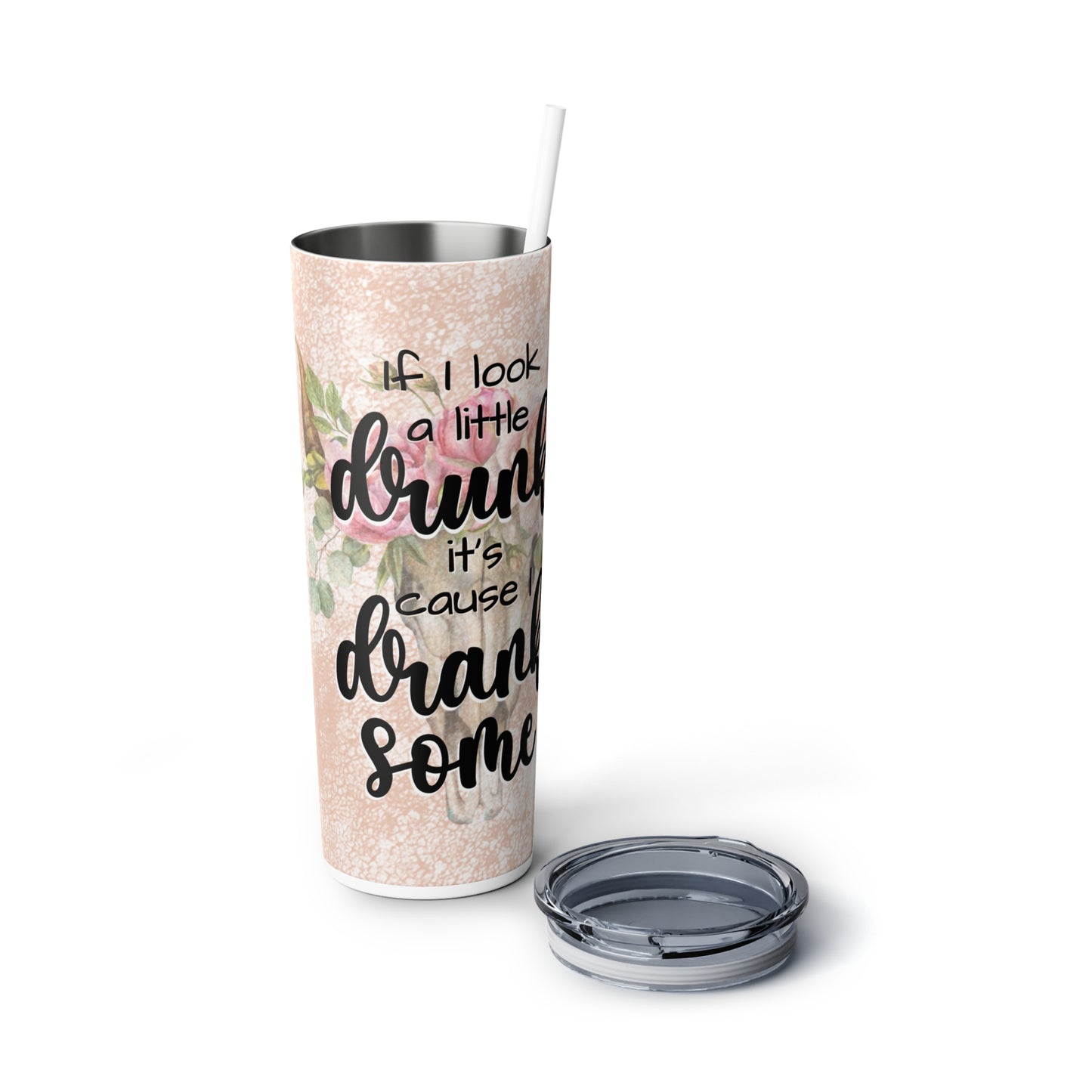 Skinny Steel Tumbler with Straw, 20oz