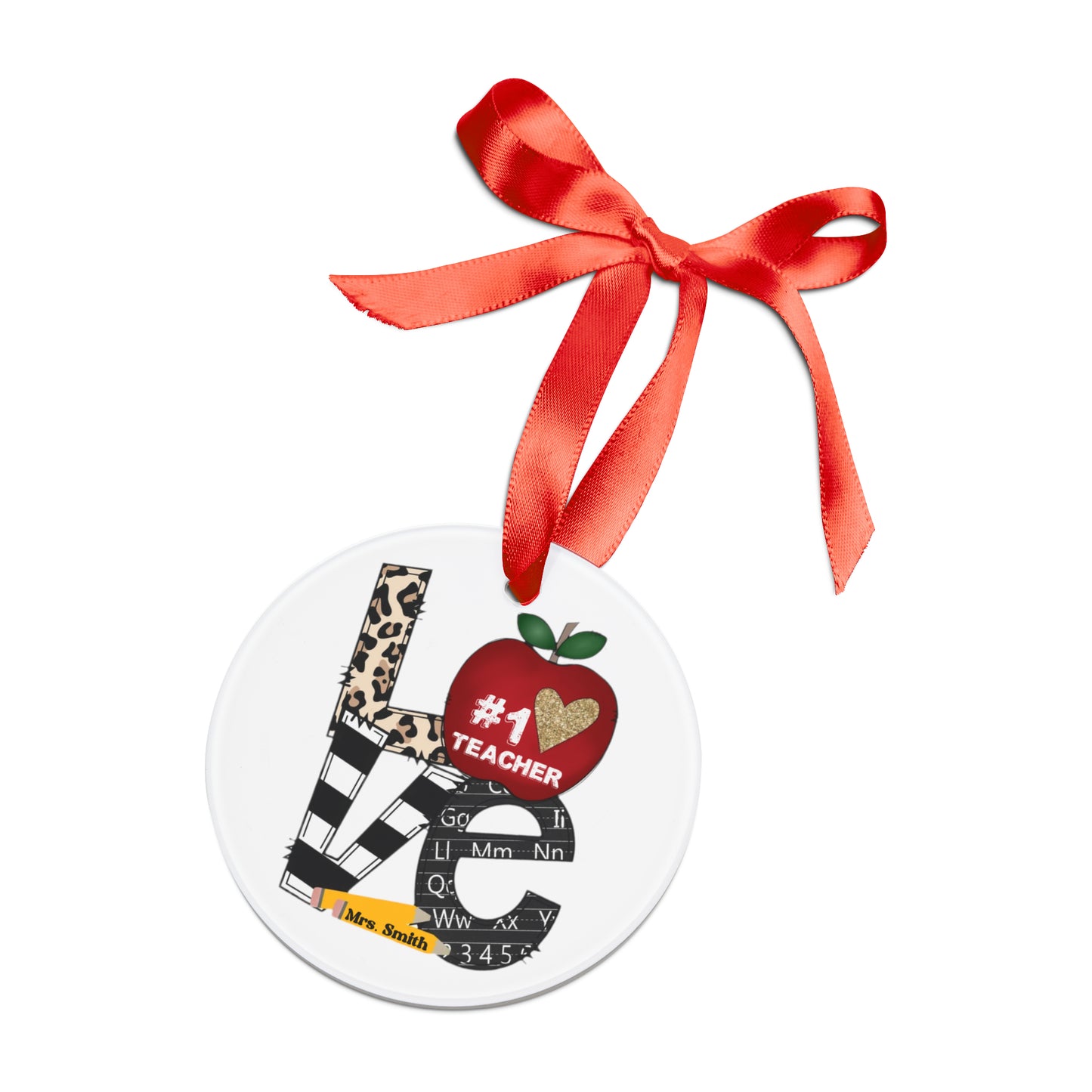 Acrylic Ornament with Ribbon
