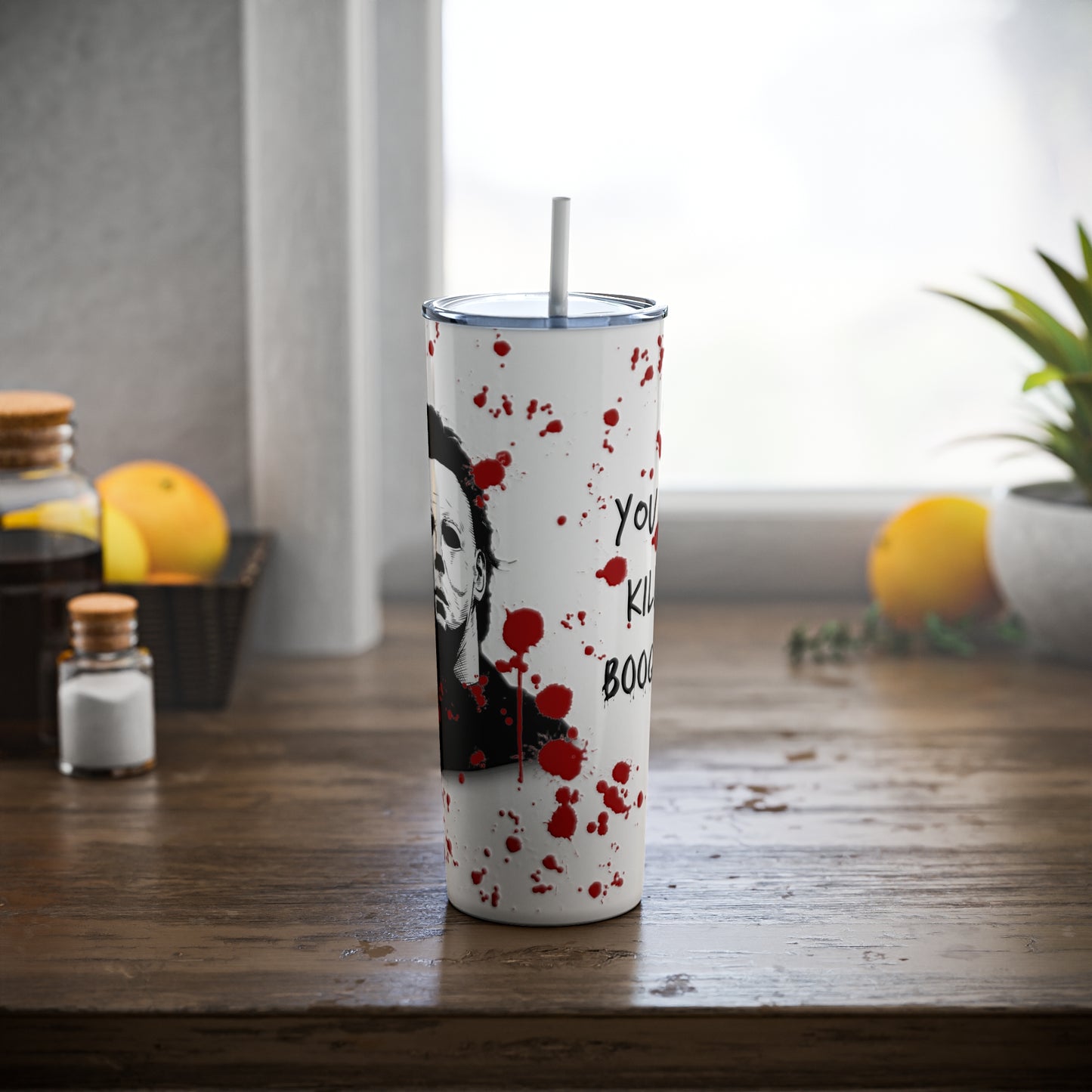 Skinny Steel Tumbler with Straw, 20oz