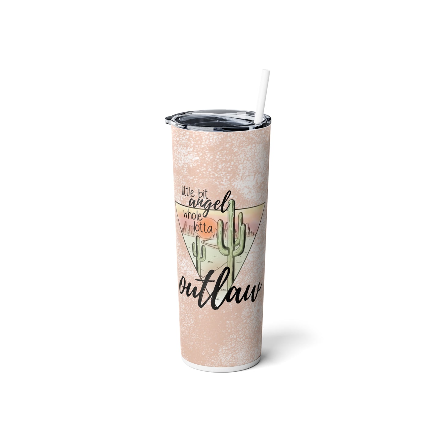 Skinny Steel Tumbler with Straw, 20oz
