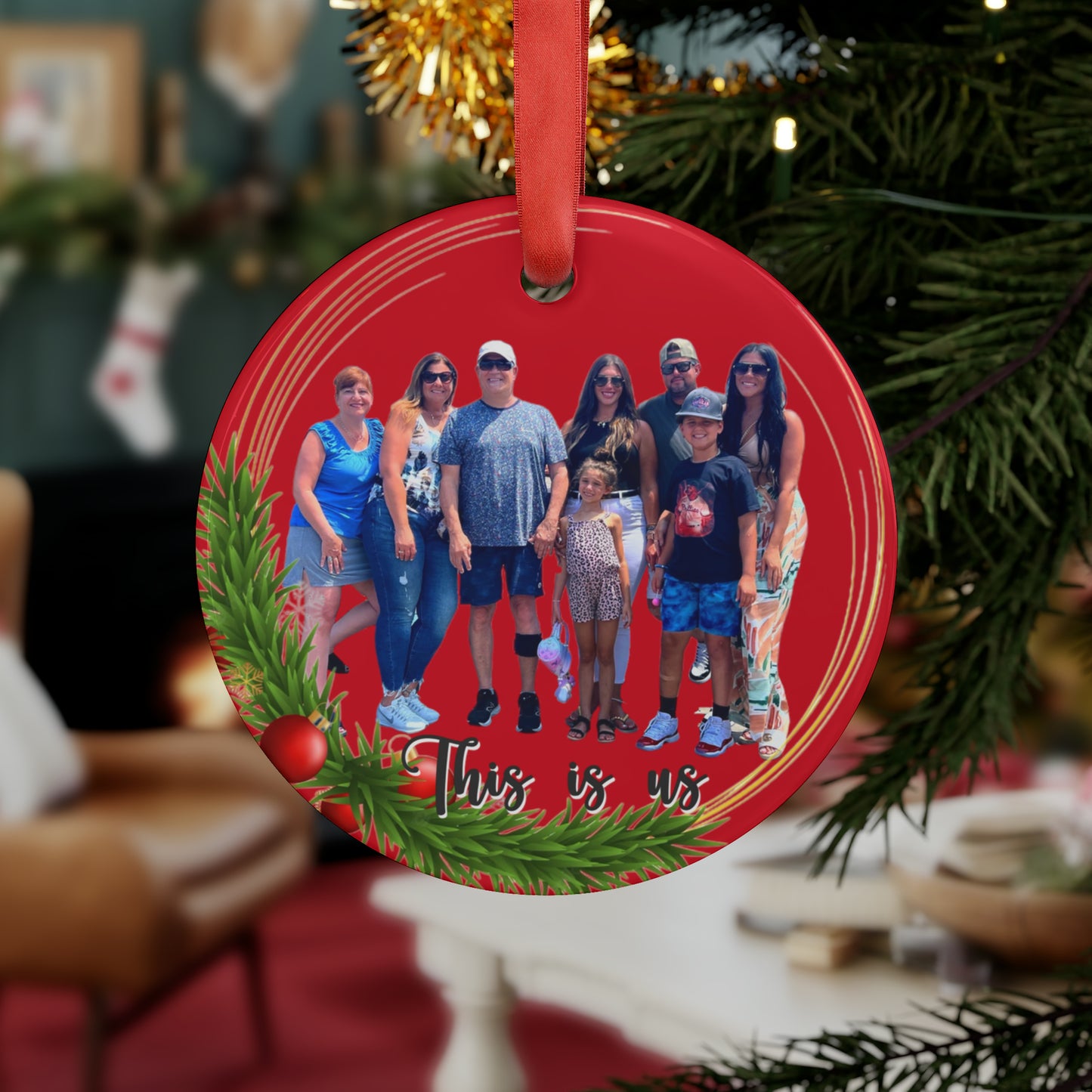 Acrylic Ornament with Ribbon