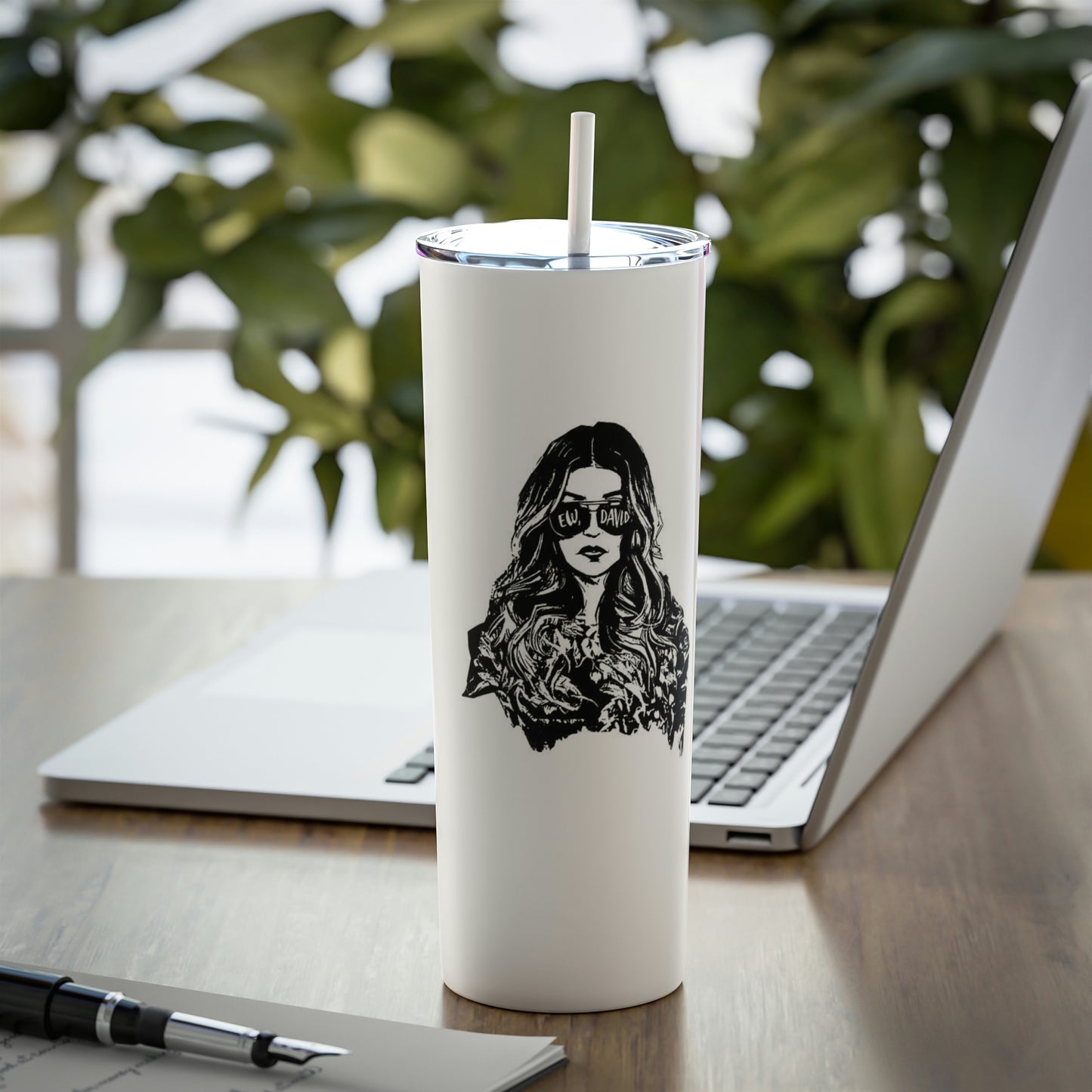 Skinny Steel Tumbler with Straw, 20oz