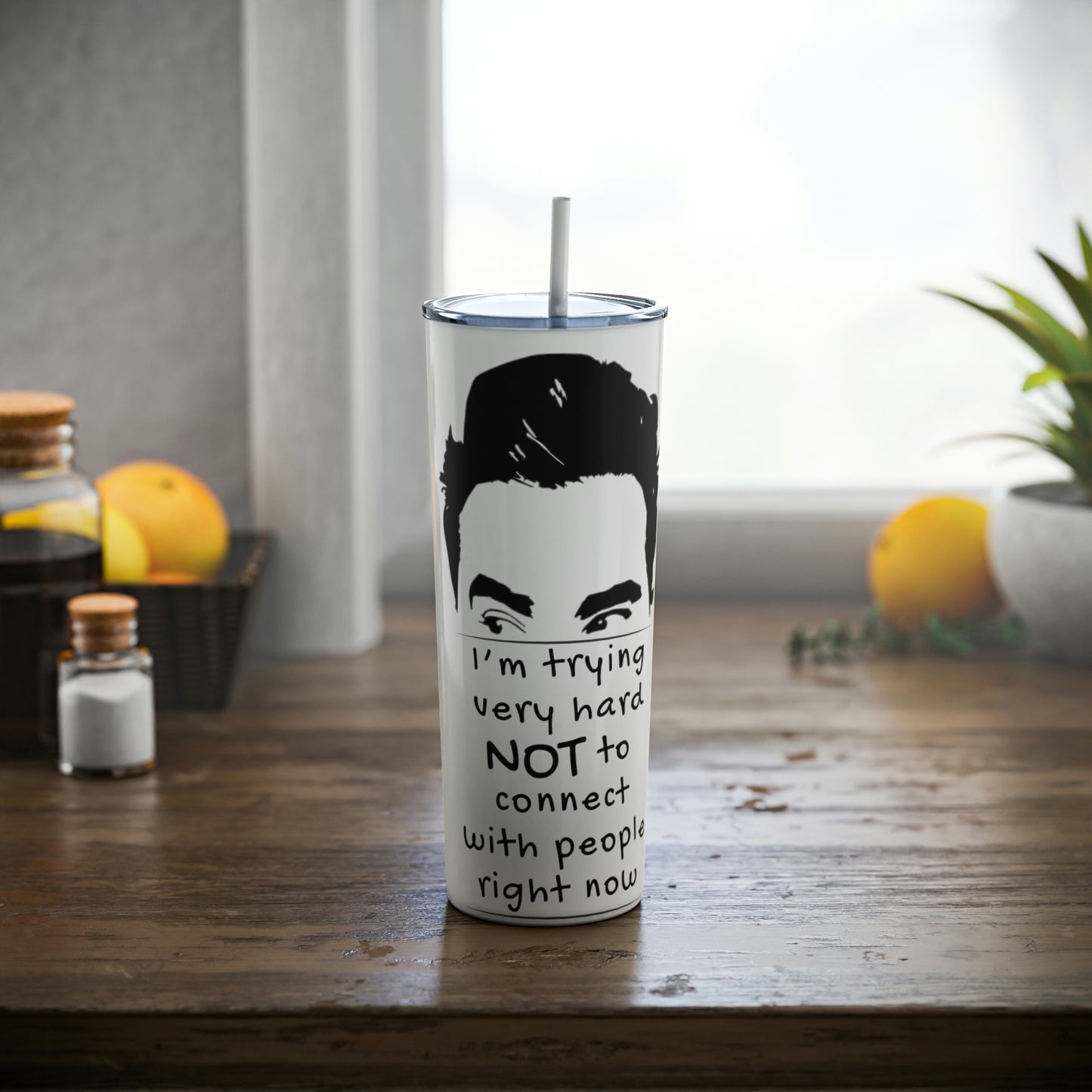 Skinny Steel Tumbler with Straw, 20oz