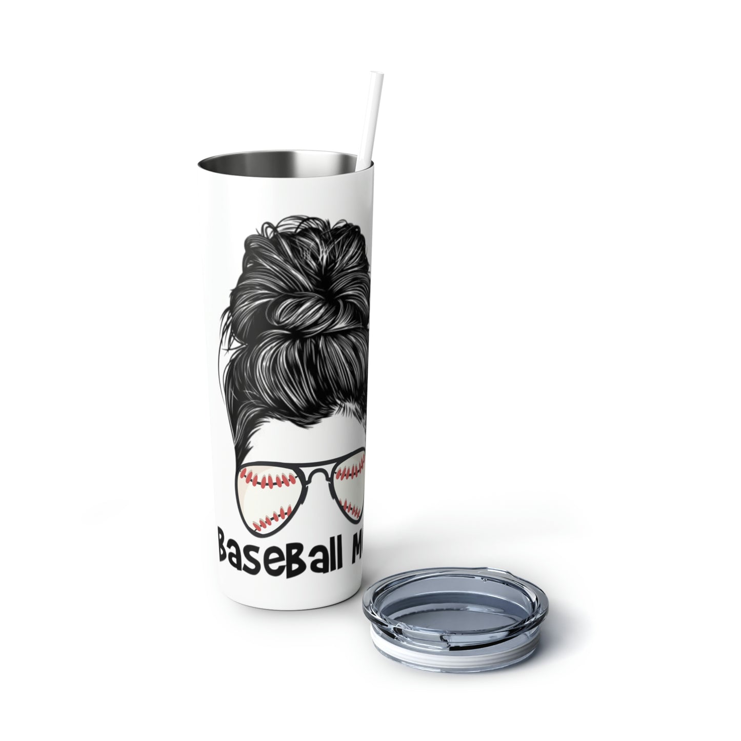 Skinny Steel Tumbler with Straw, 20oz