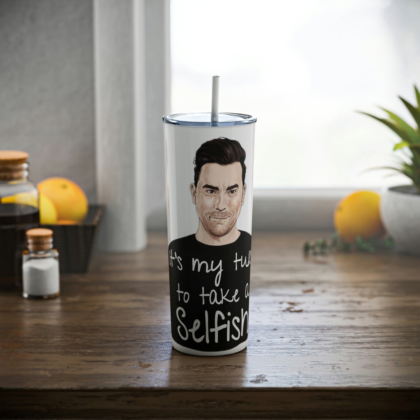 Skinny Steel Tumbler with Straw, 20oz
