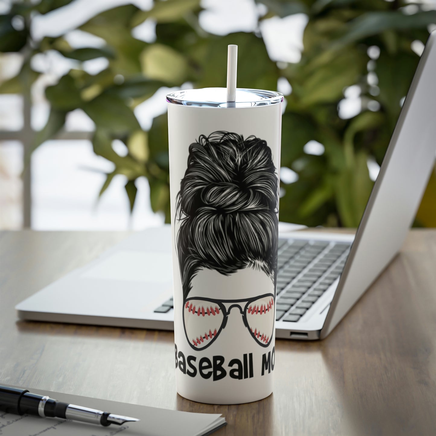 Skinny Steel Tumbler with Straw, 20oz