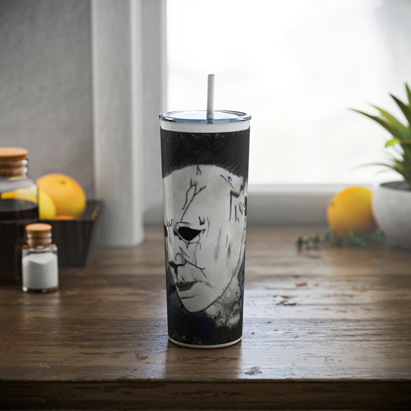 Skinny Steel Tumbler with Straw, 20oz