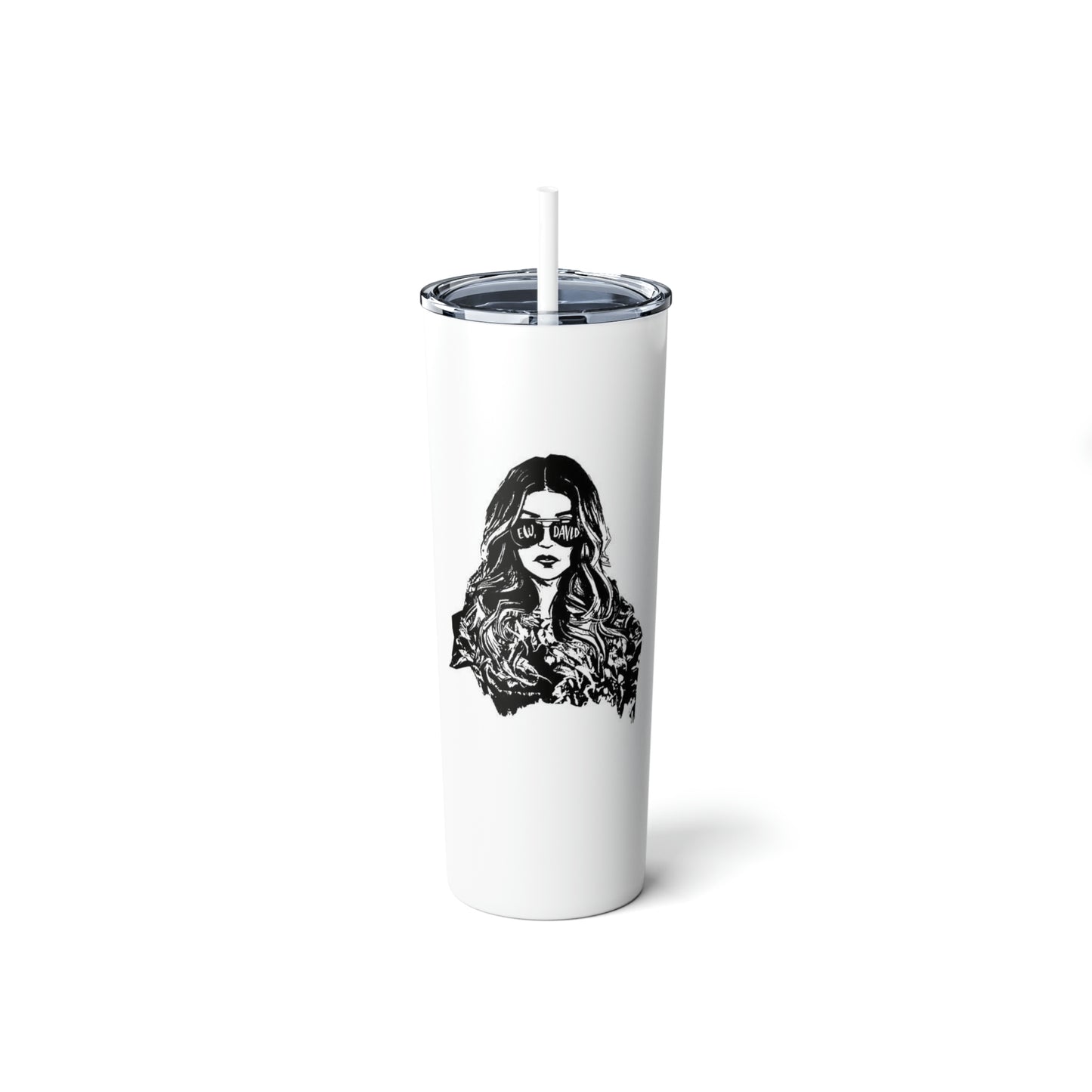 Skinny Steel Tumbler with Straw, 20oz