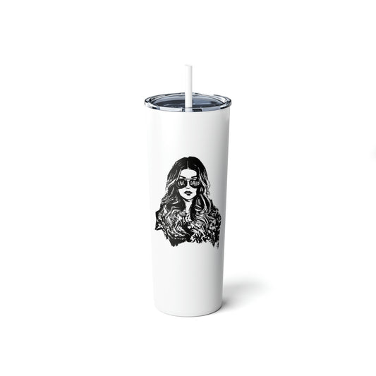 Skinny Steel Tumbler with Straw, 20oz