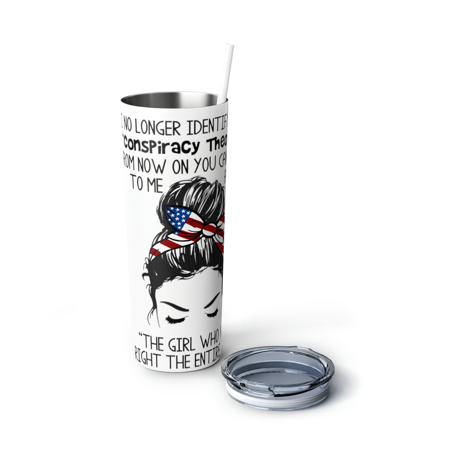 Skinny Steel Tumbler with Straw, 20oz
