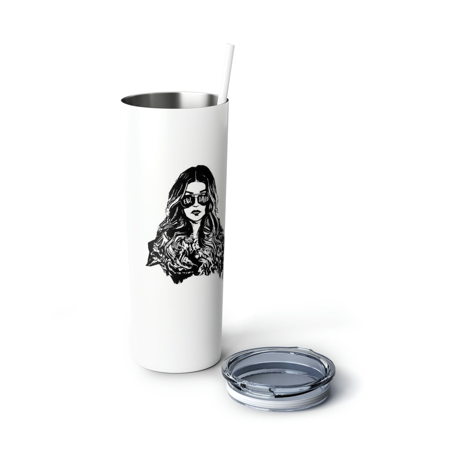Skinny Steel Tumbler with Straw, 20oz