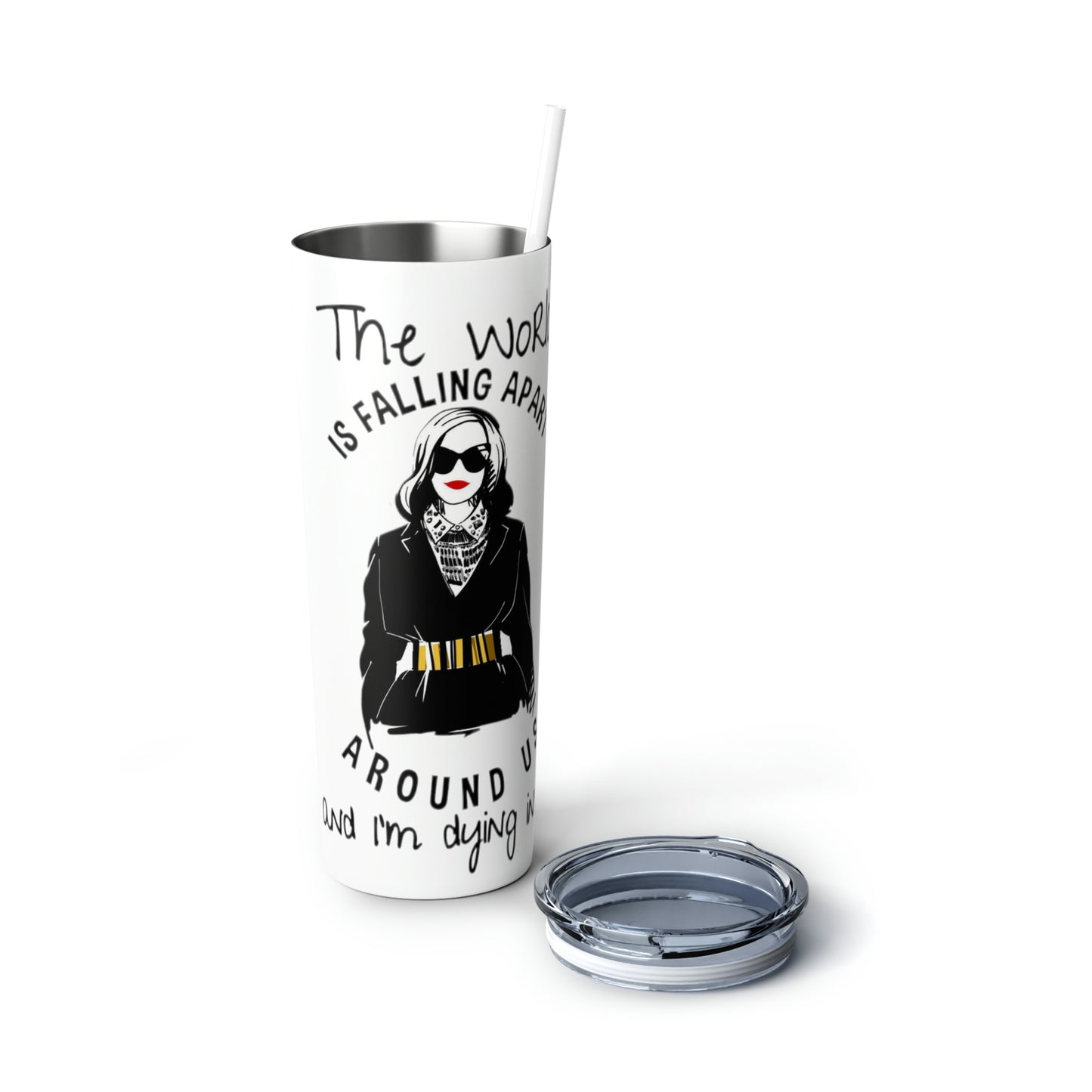Skinny Steel Tumbler with Straw, 20oz