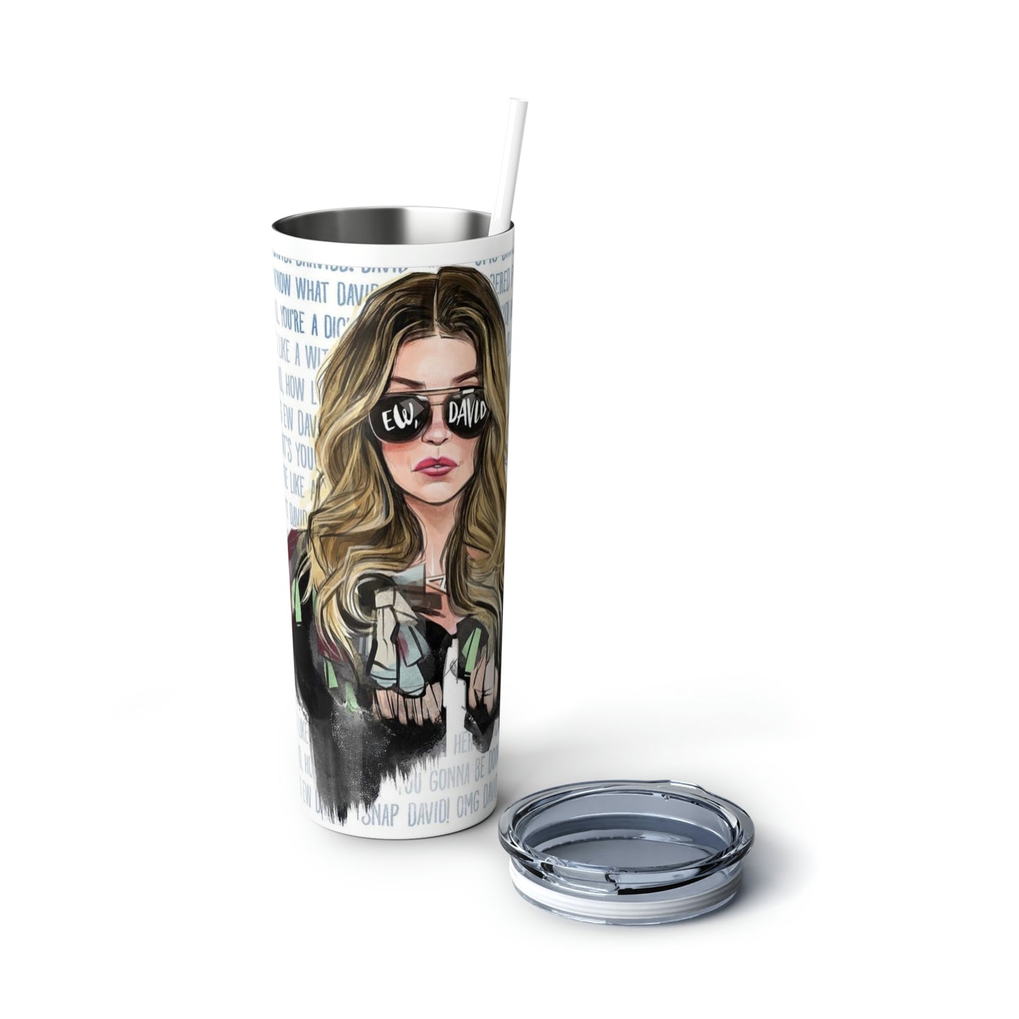 Skinny Steel Tumbler with Straw, 20oz