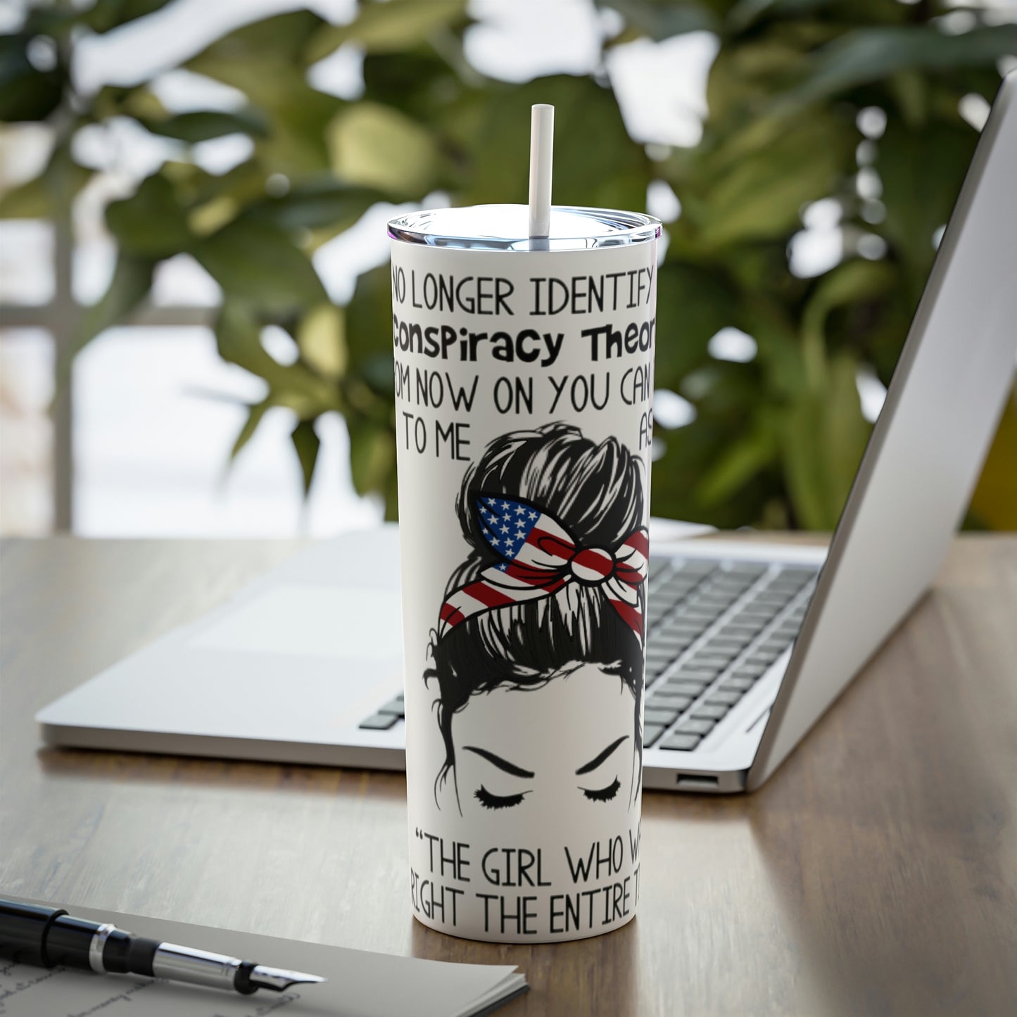 Skinny Steel Tumbler with Straw, 20oz