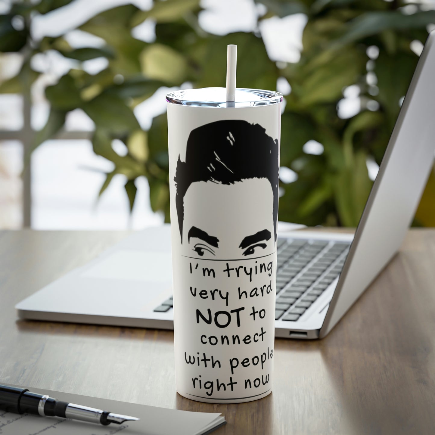 Skinny Steel Tumbler with Straw, 20oz