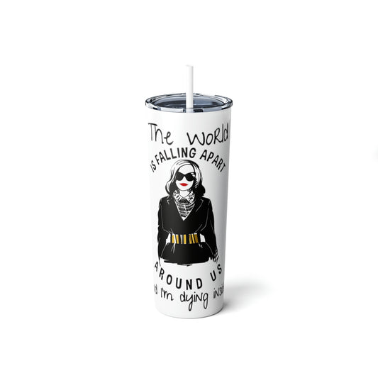 Skinny Steel Tumbler with Straw, 20oz