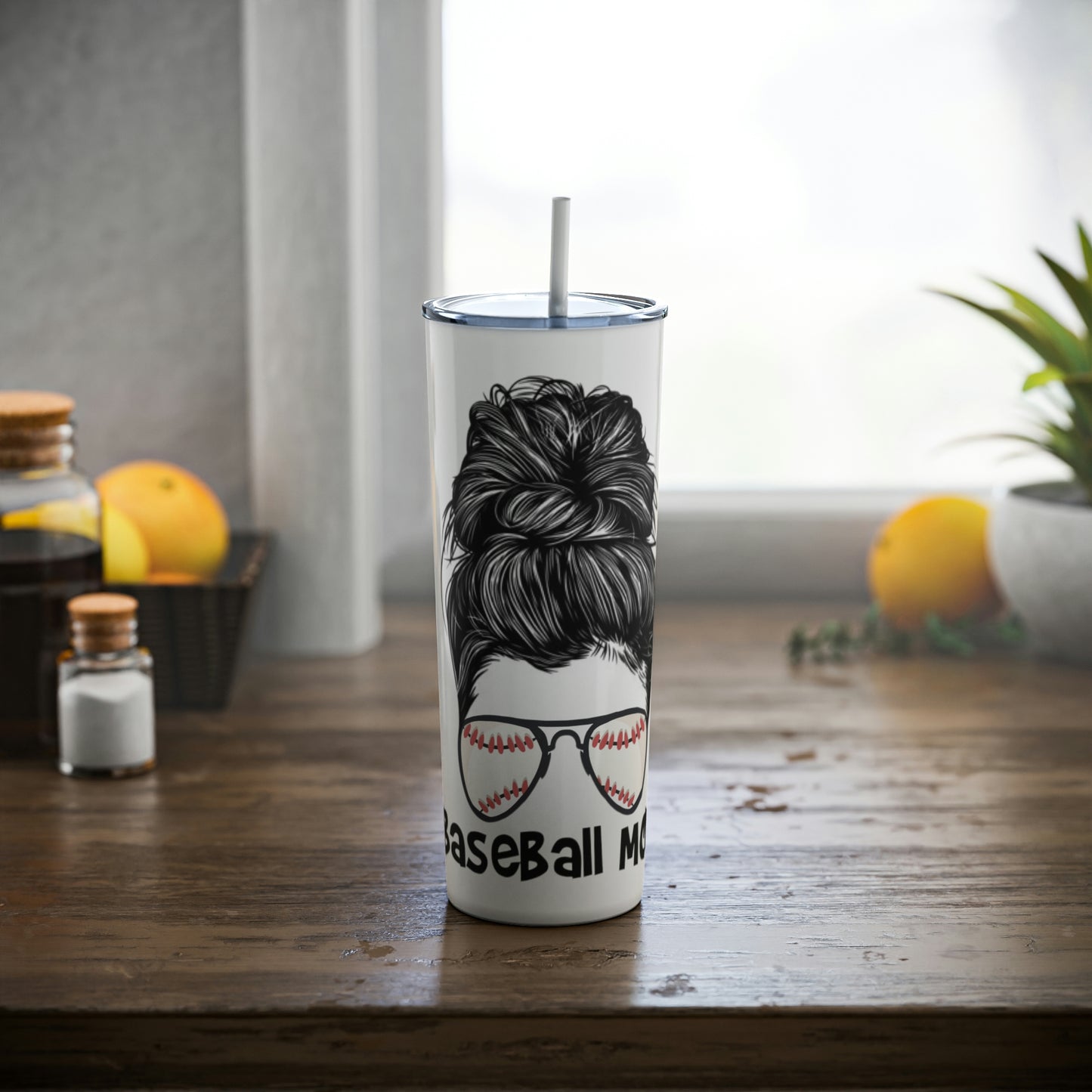 Skinny Steel Tumbler with Straw, 20oz