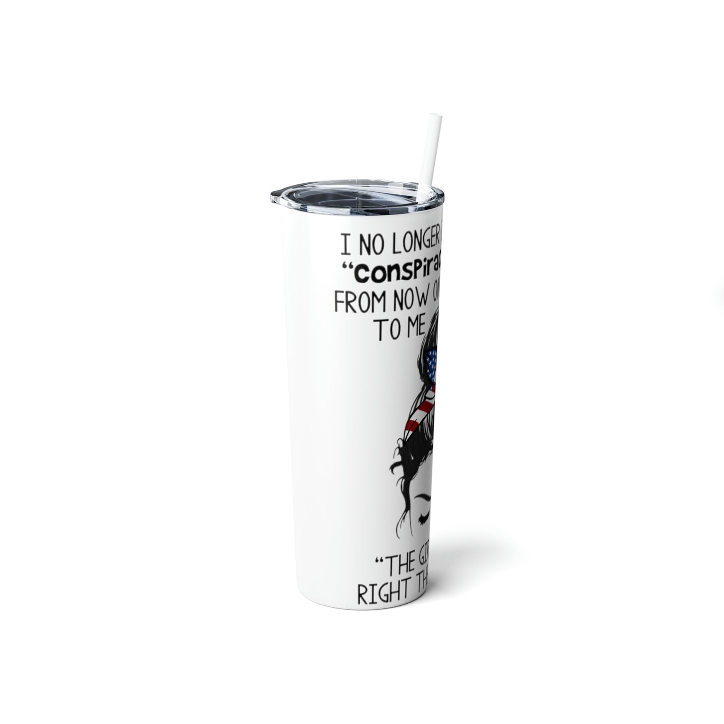 Skinny Steel Tumbler with Straw, 20oz