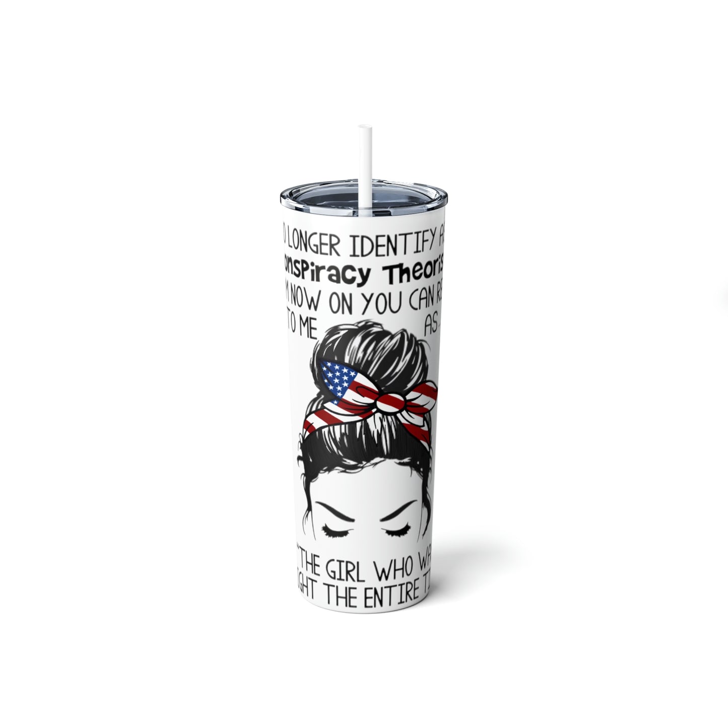 Skinny Steel Tumbler with Straw, 20oz